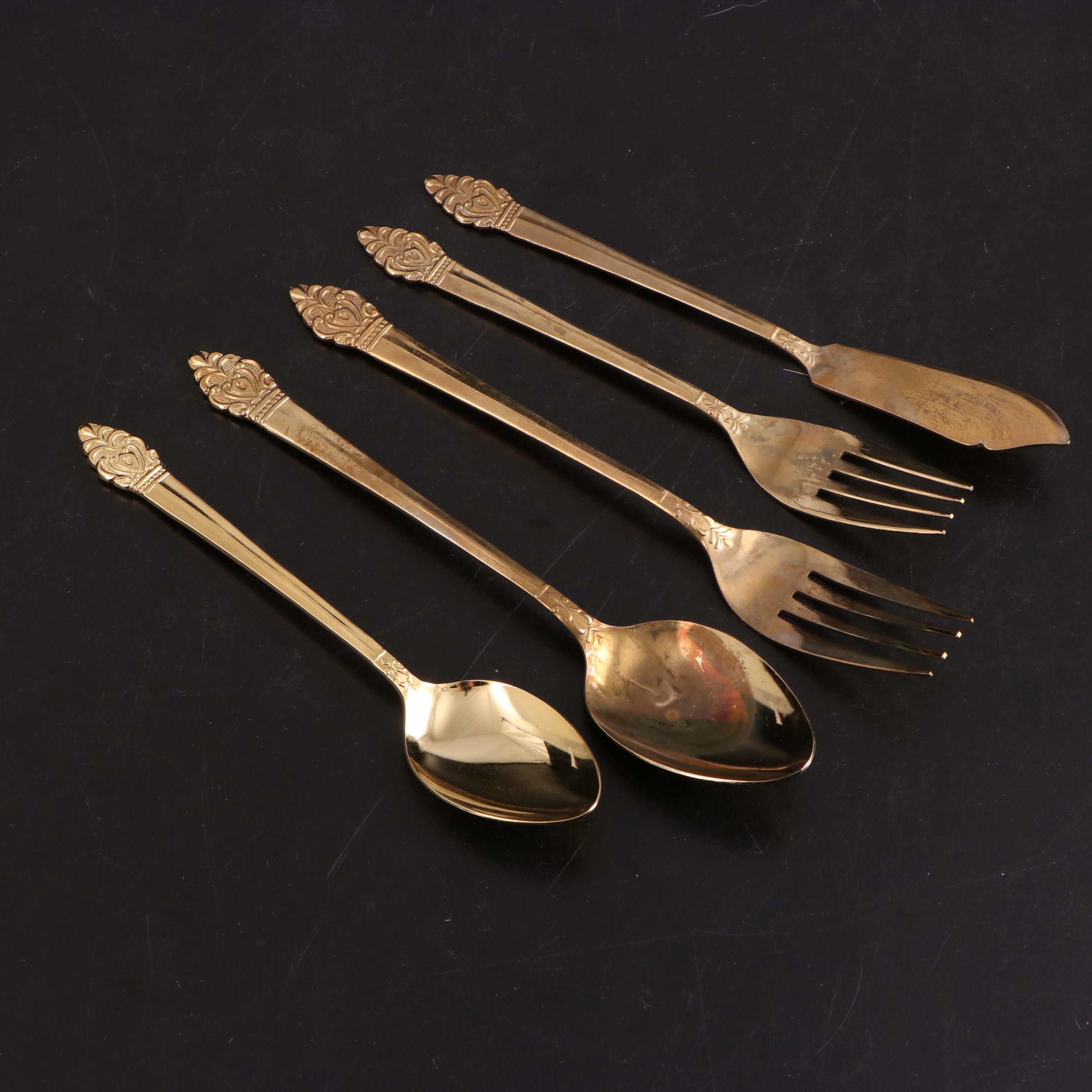 IBW "Crown" 18K Gold Electroplate Stainless Steel Flatware