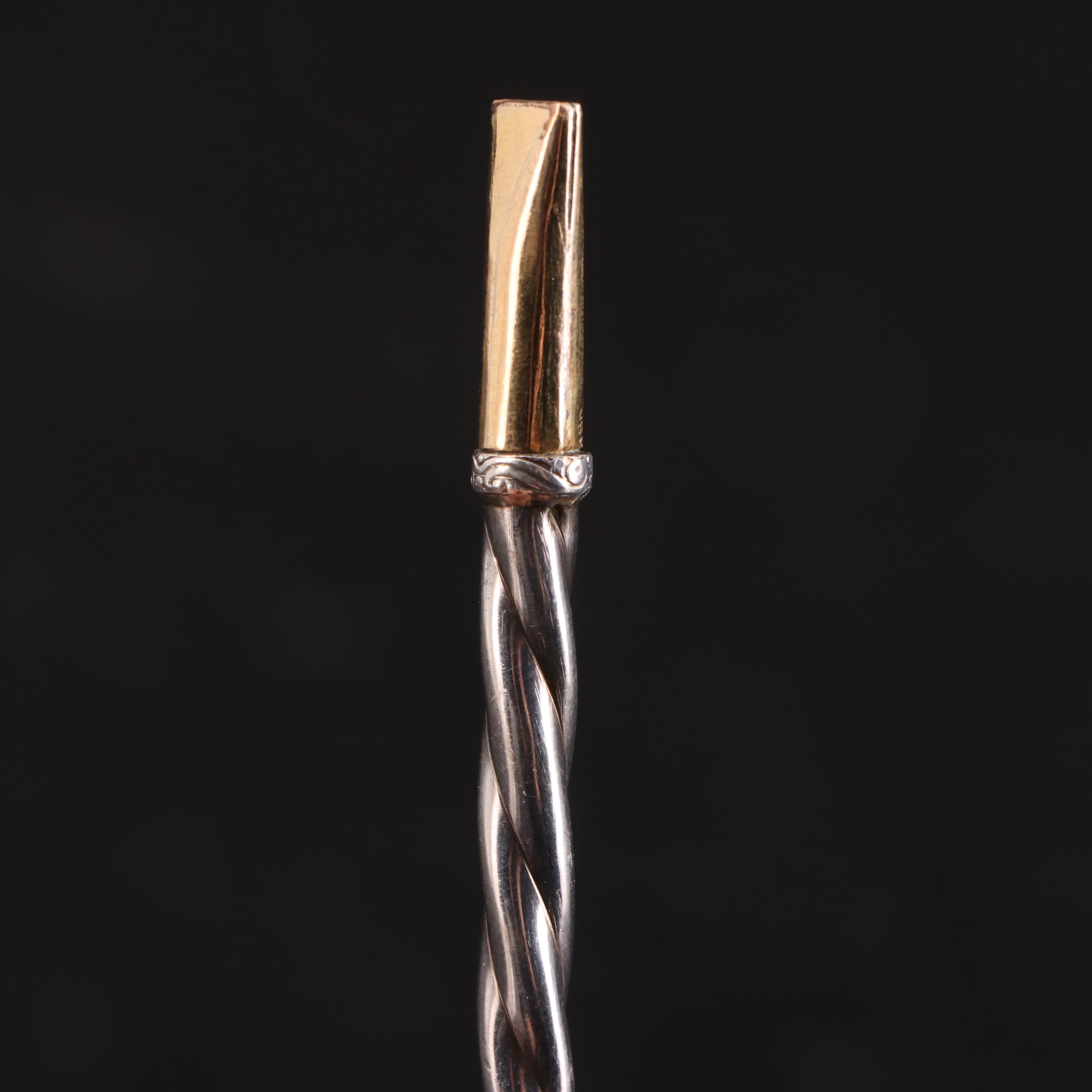 800 Silver Yerba Mate Straw with 18K Gold Mouthpiece