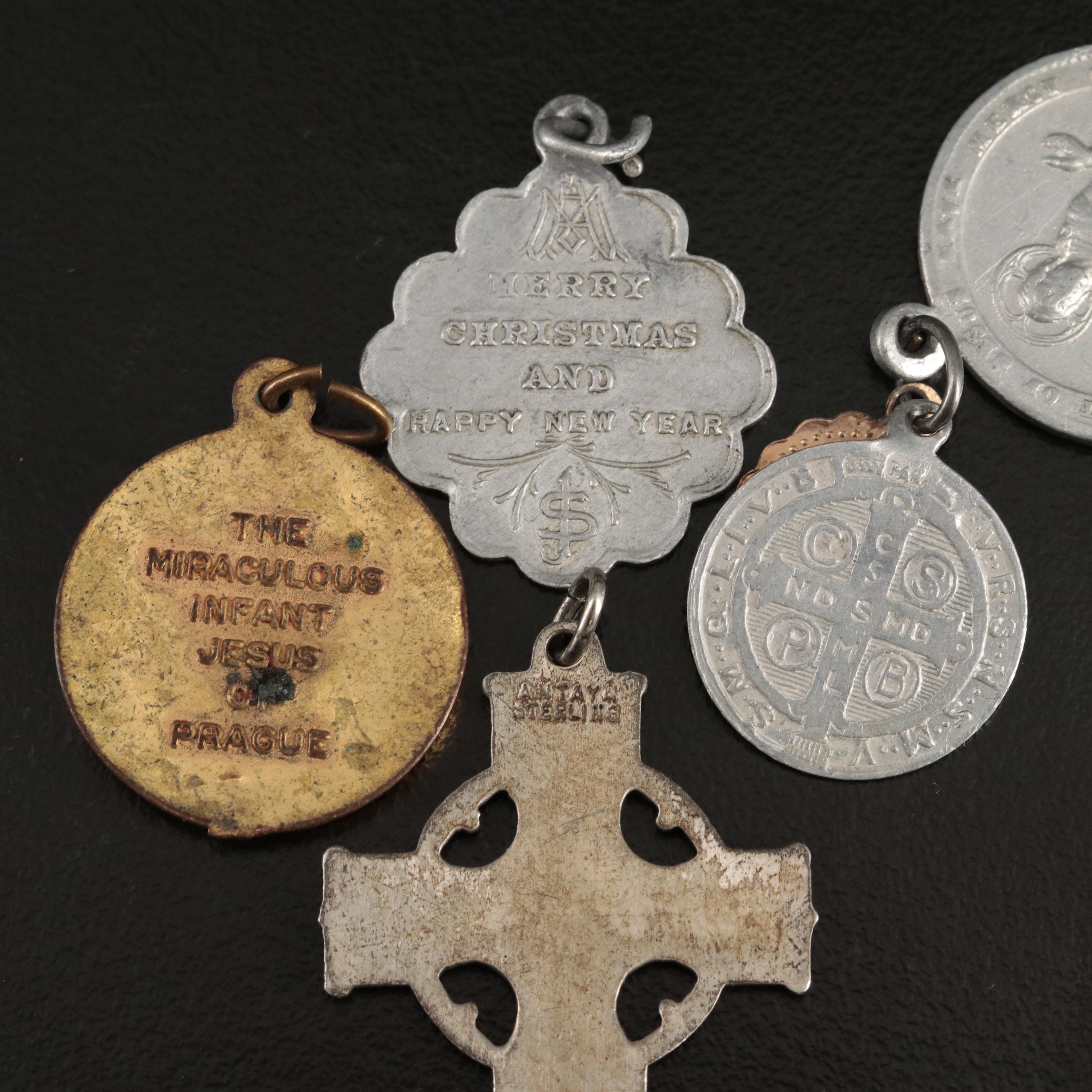 Antaya Celtic Cross Featured with Ecclesiastical Saint Medals and Crucifixes