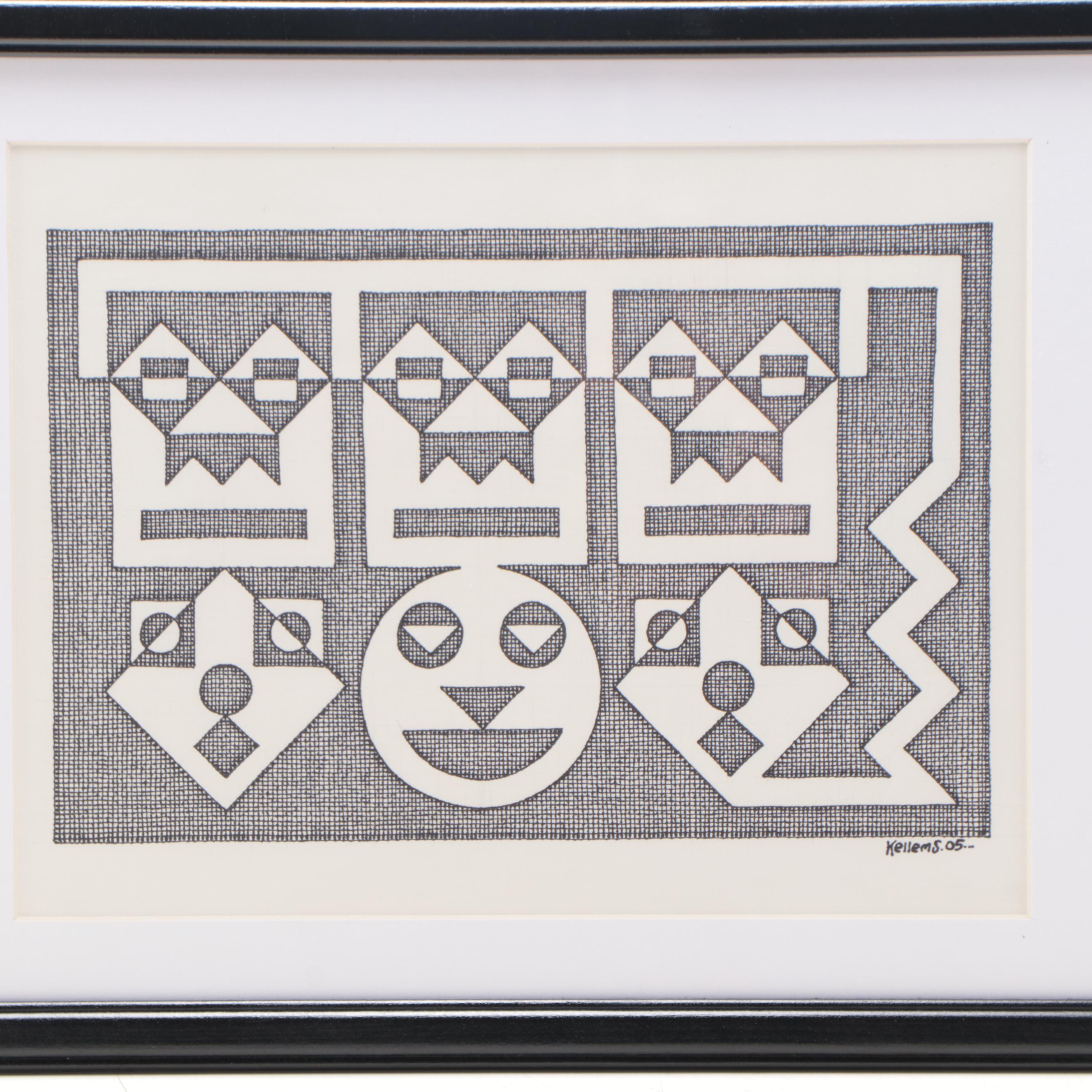 Jerry Kellems Ink Drawing, 2005