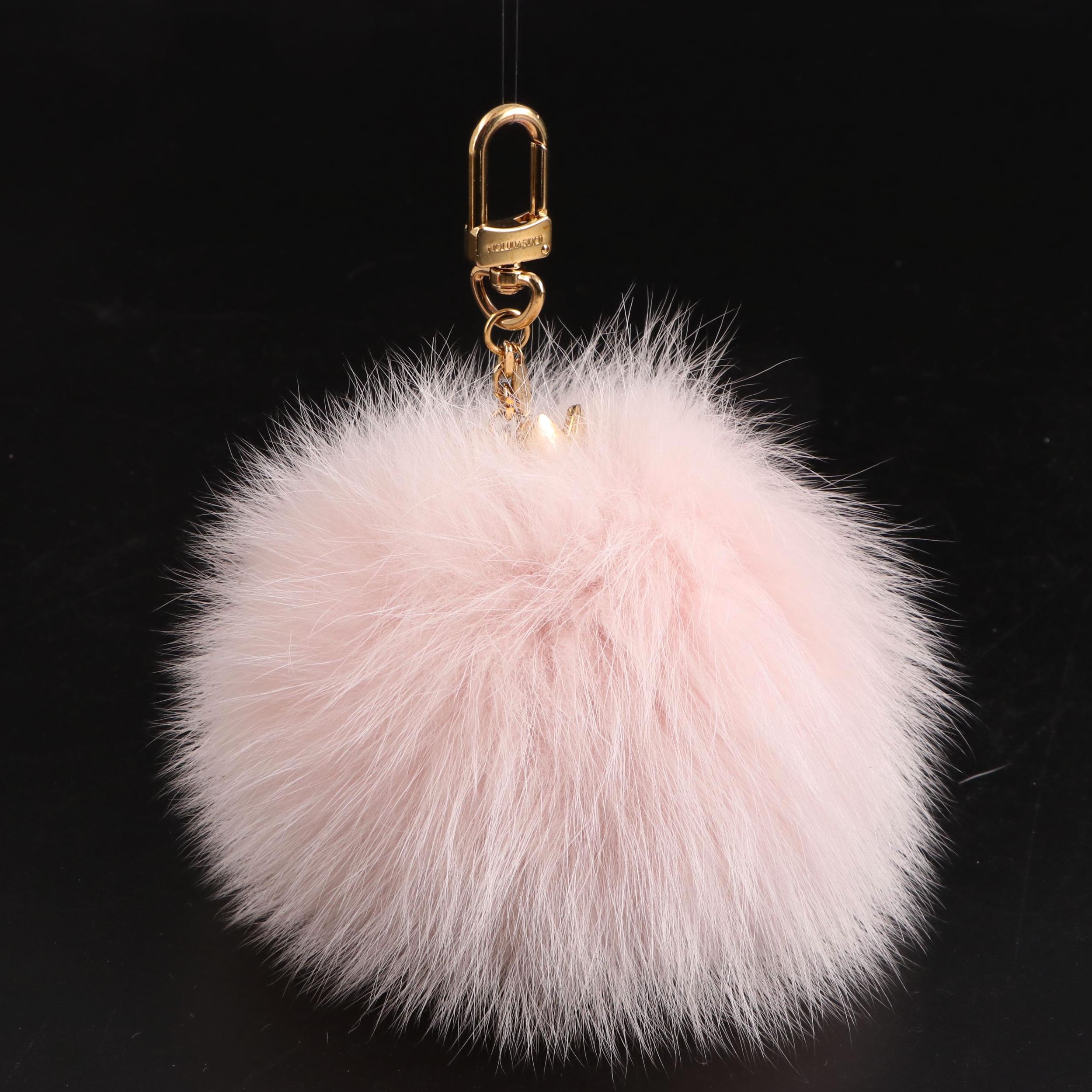 Louis Vuitton Fuzzy Bubble Bag Charm in Pink Fox Fur