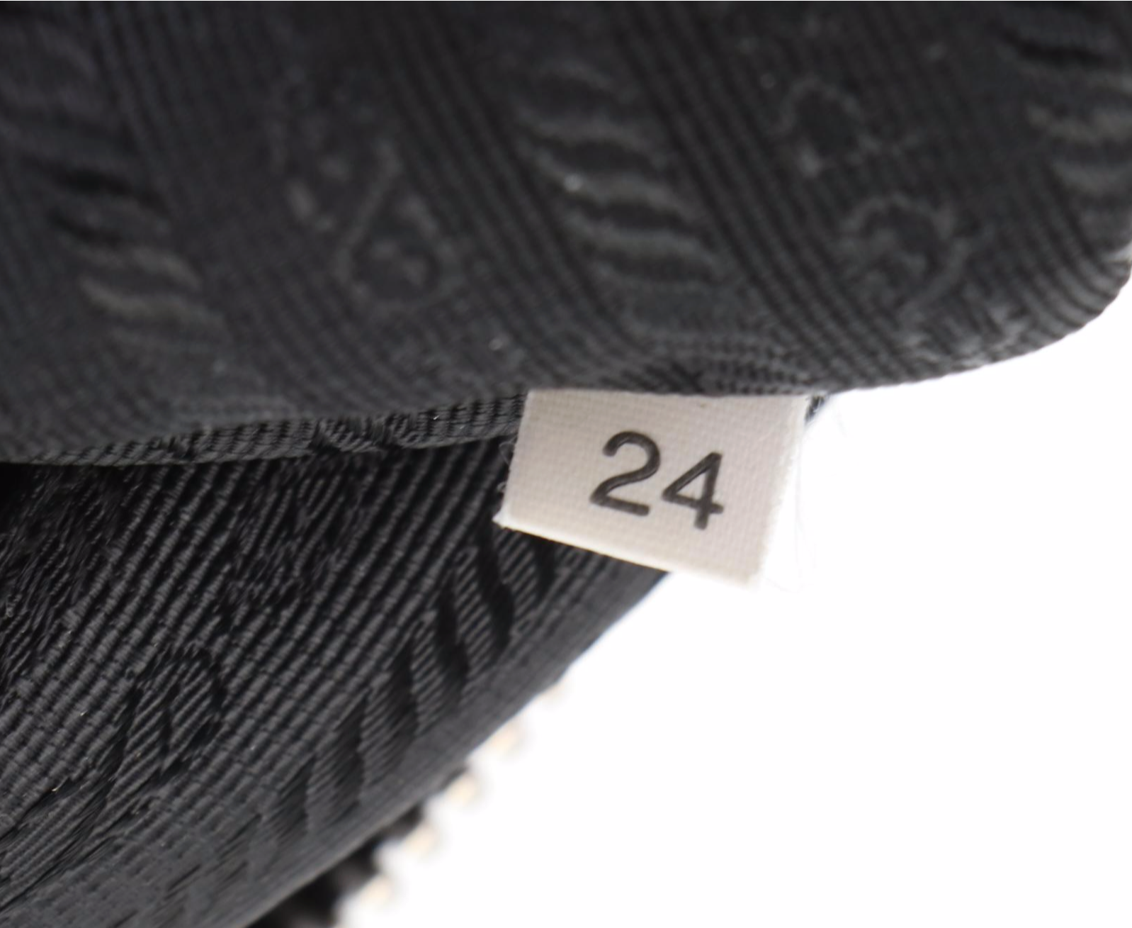 Prada Domed Shoulder Bag in Black Nylon Gabardine/Leather with Contrast Stitch