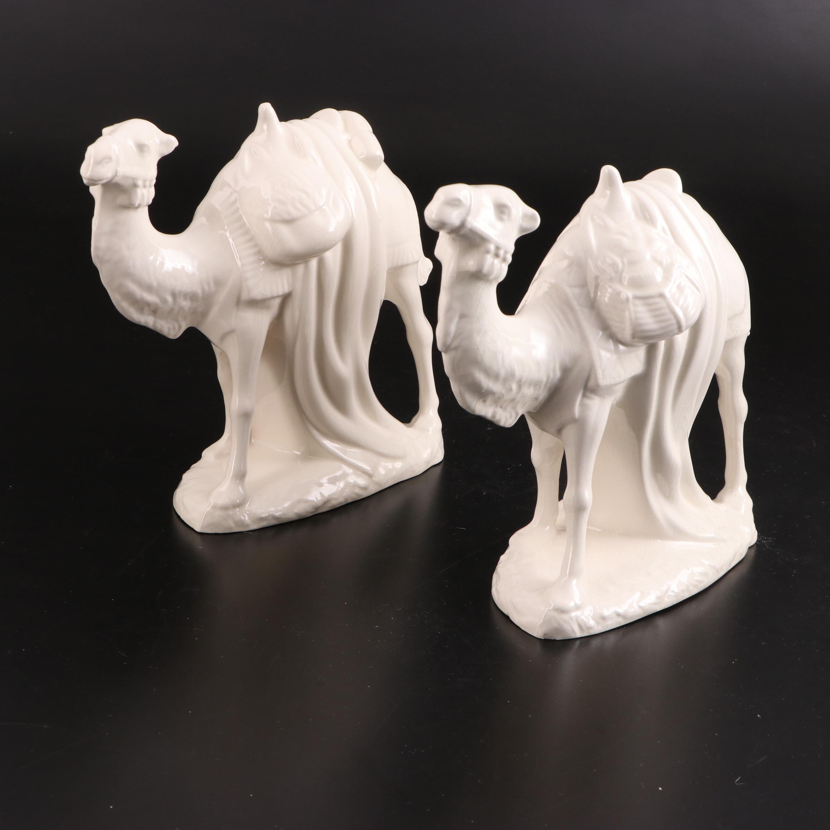 White Glazed Porcelain Nativity Set, Late 20th Century