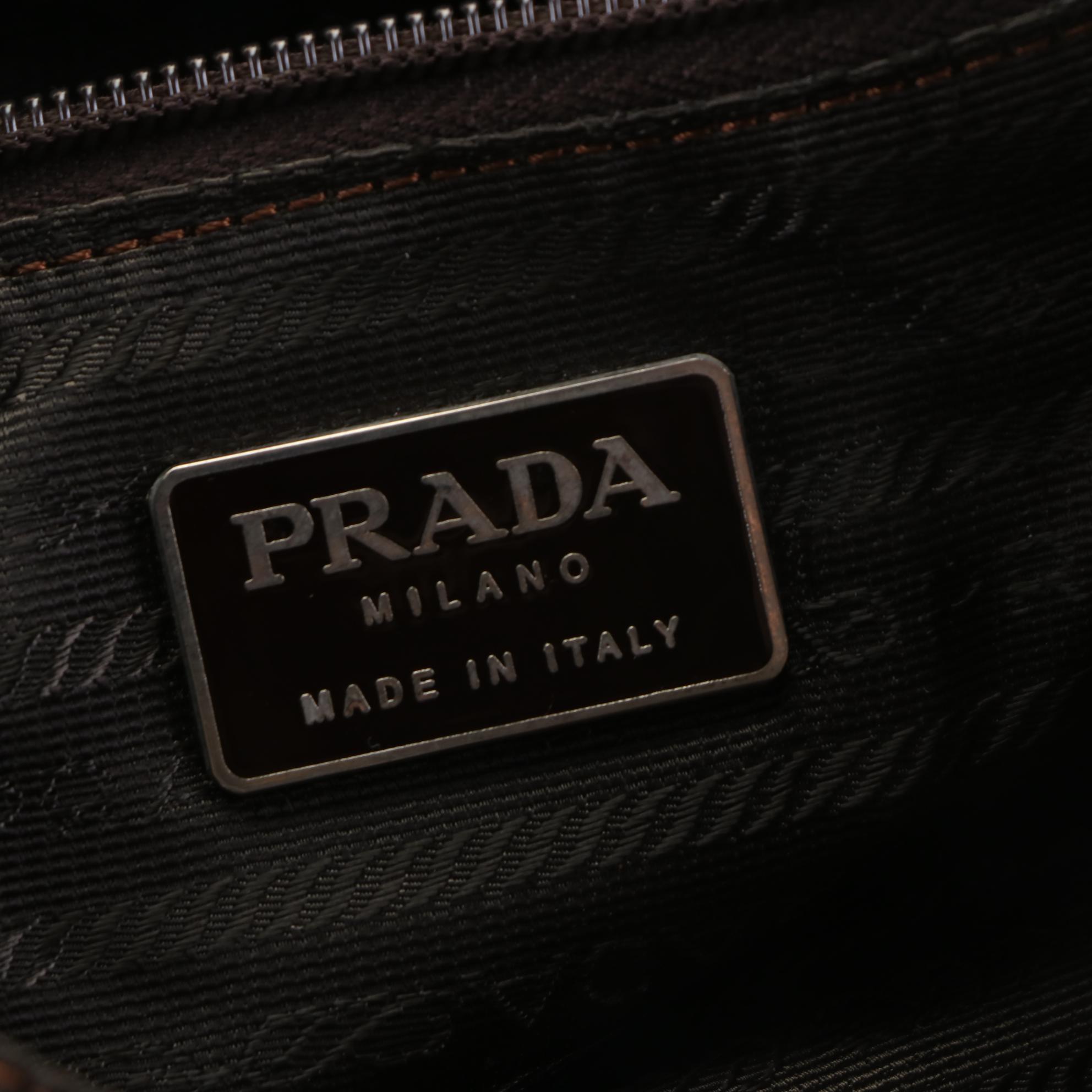 Prada Small Backpack in Olive Green Tessuto Nylon with Black Leather Trim