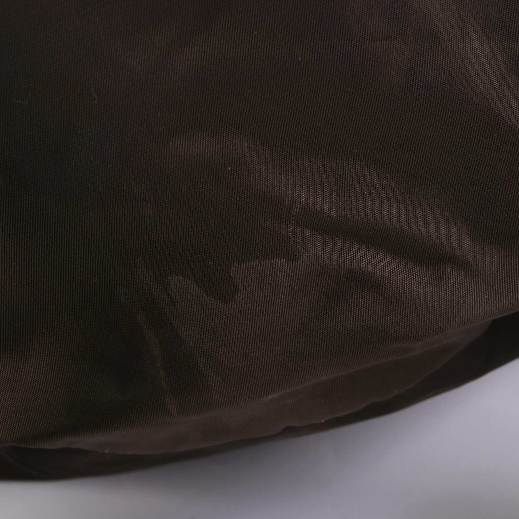 Prada Small Backpack in Olive Green Tessuto Nylon with Black Leather Trim