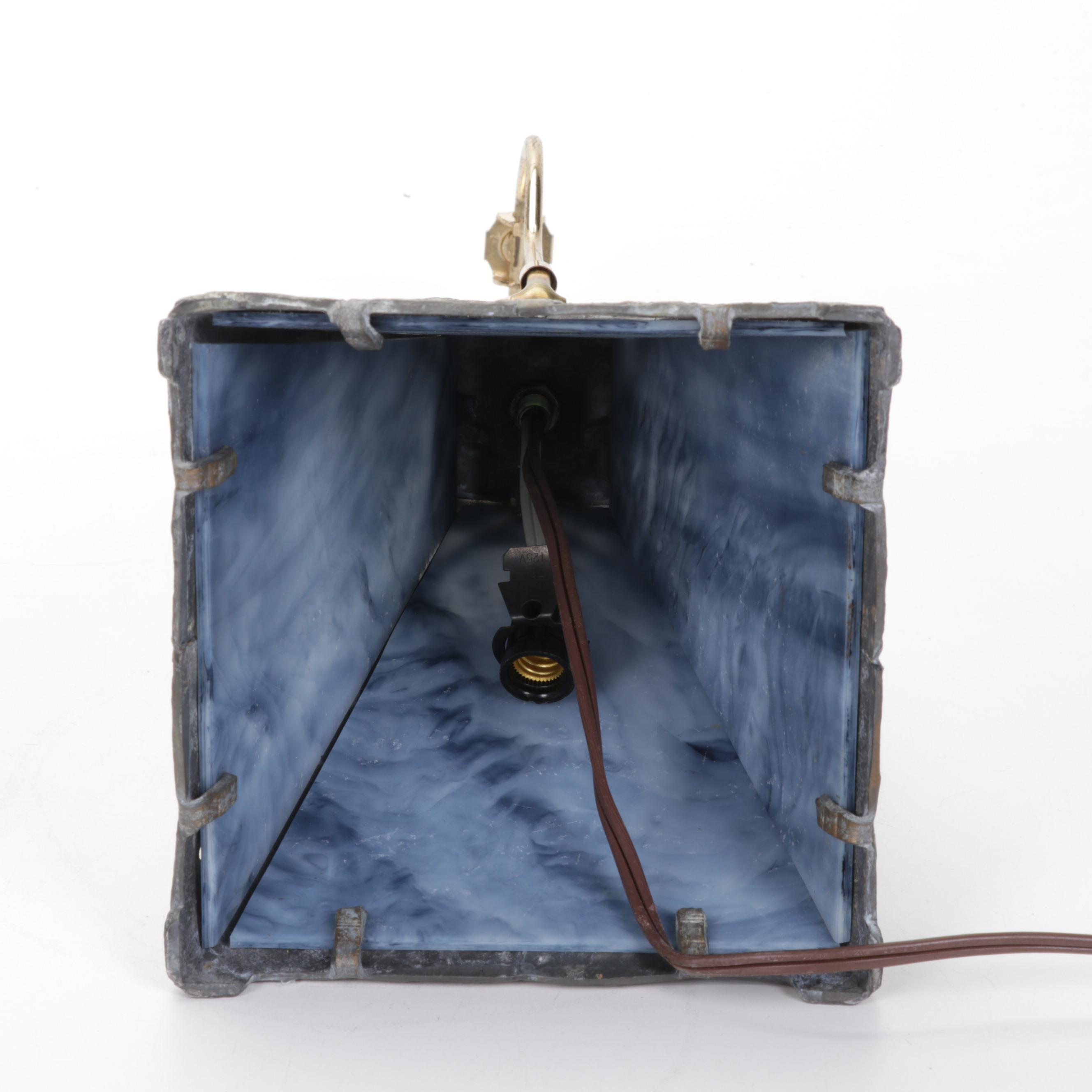 Art Nouveau Style Slag Glass Table Lamp, 20th Century