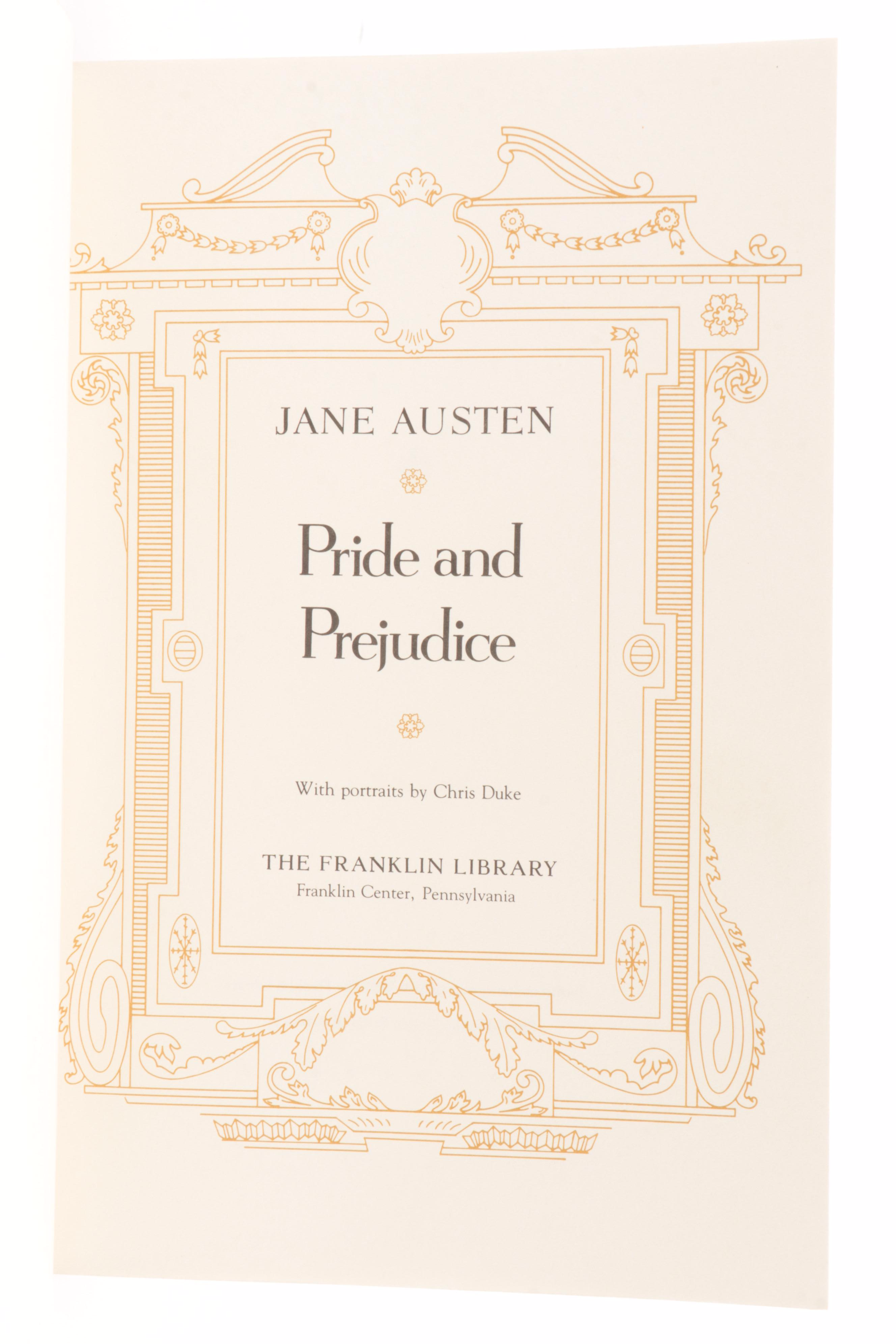 "Pride and Prejudice" and Other Franklin Library Classic Novels