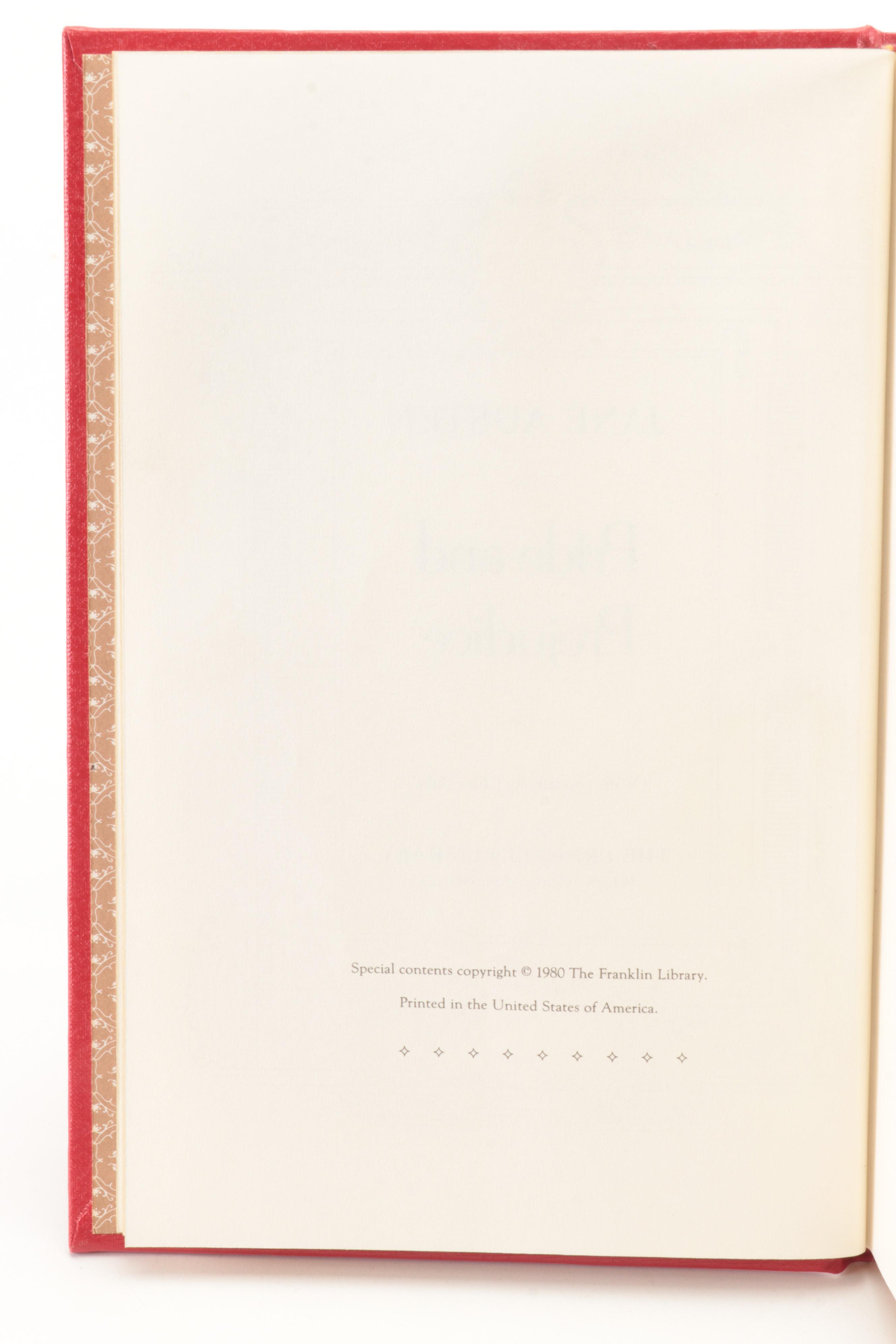 "Pride and Prejudice" and Other Franklin Library Classic Novels