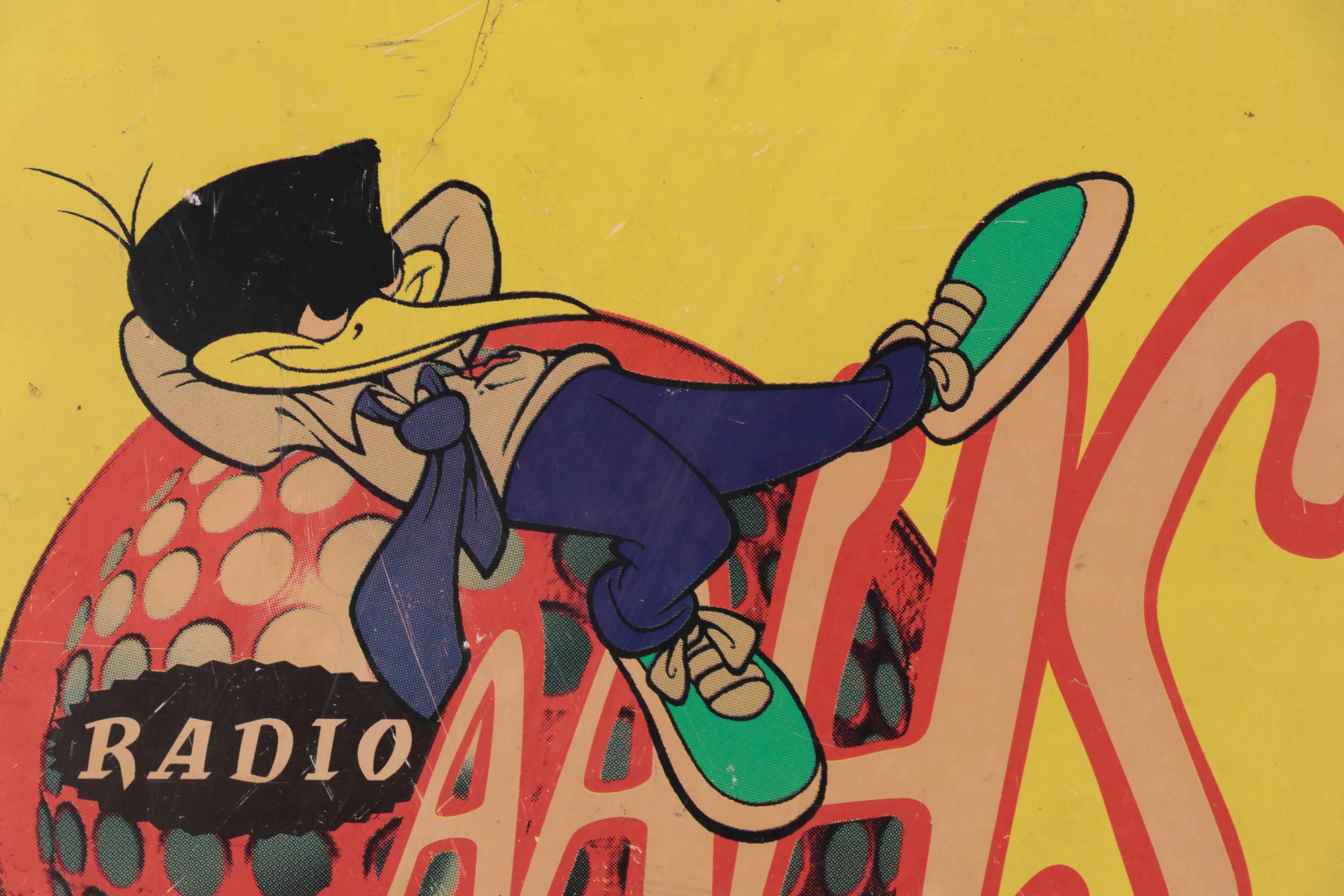 Vintage Radio Station Ad Sign for WAOZ-AM 1360