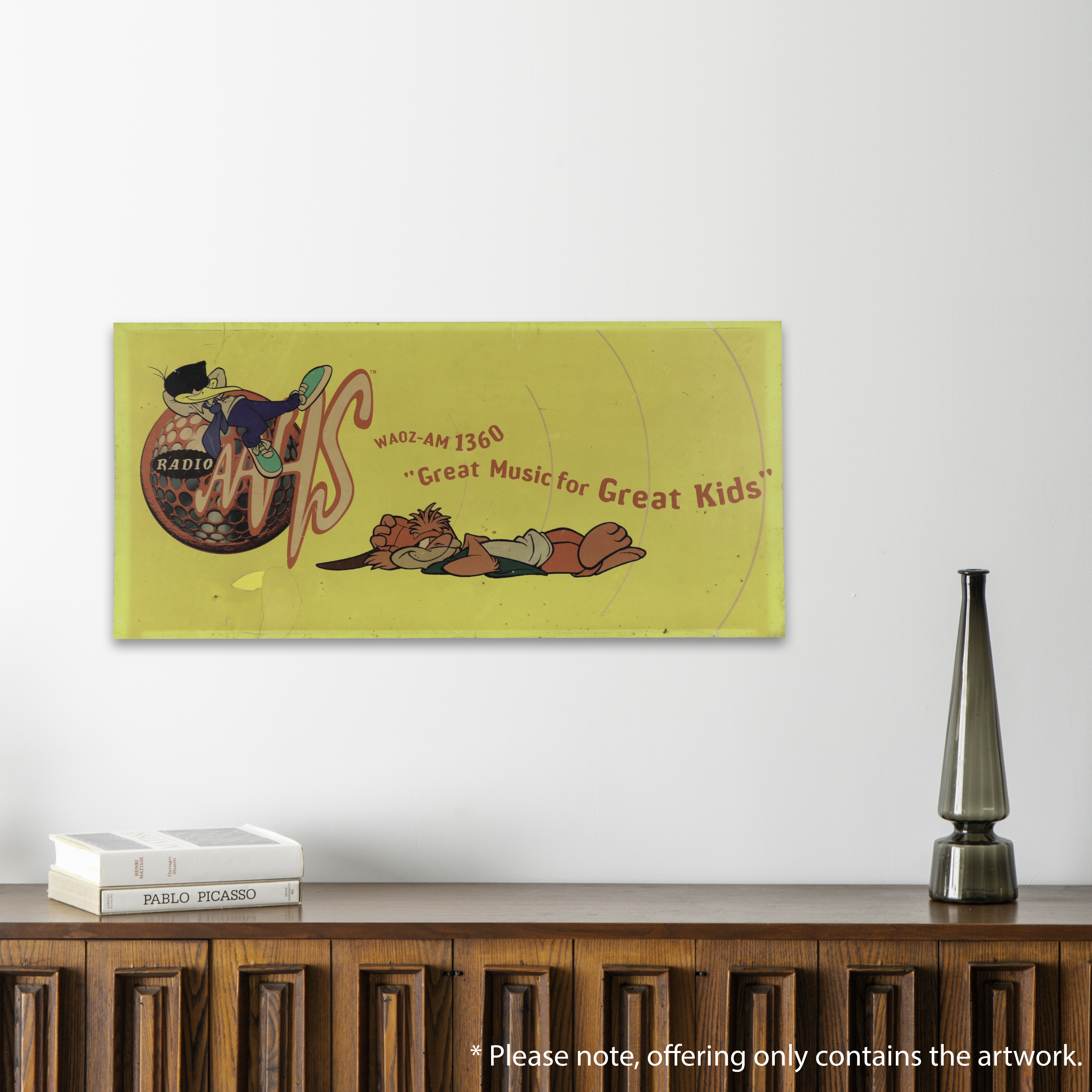 Vintage Radio Station Ad Sign for WAOZ-AM 1360