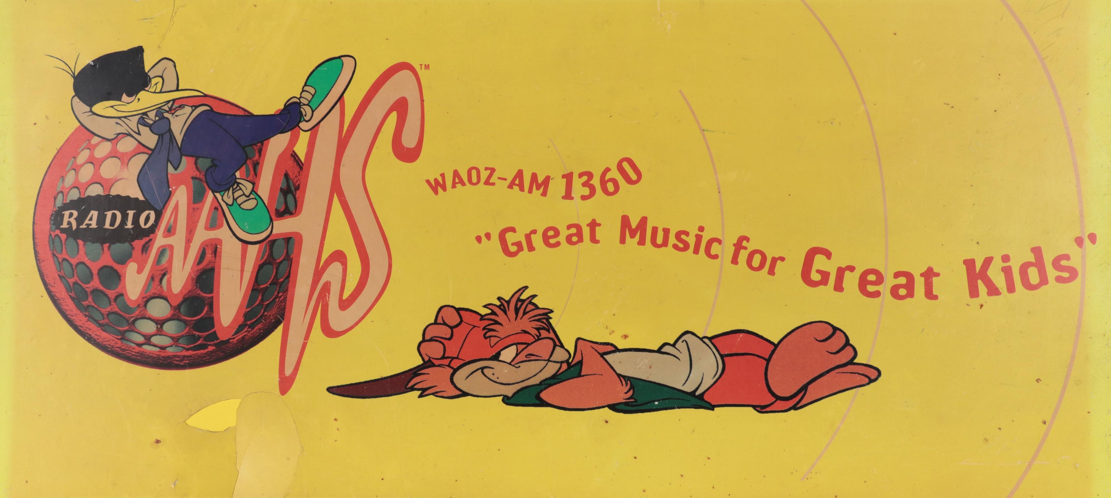 Vintage Radio Station Ad Sign for WAOZ-AM 1360