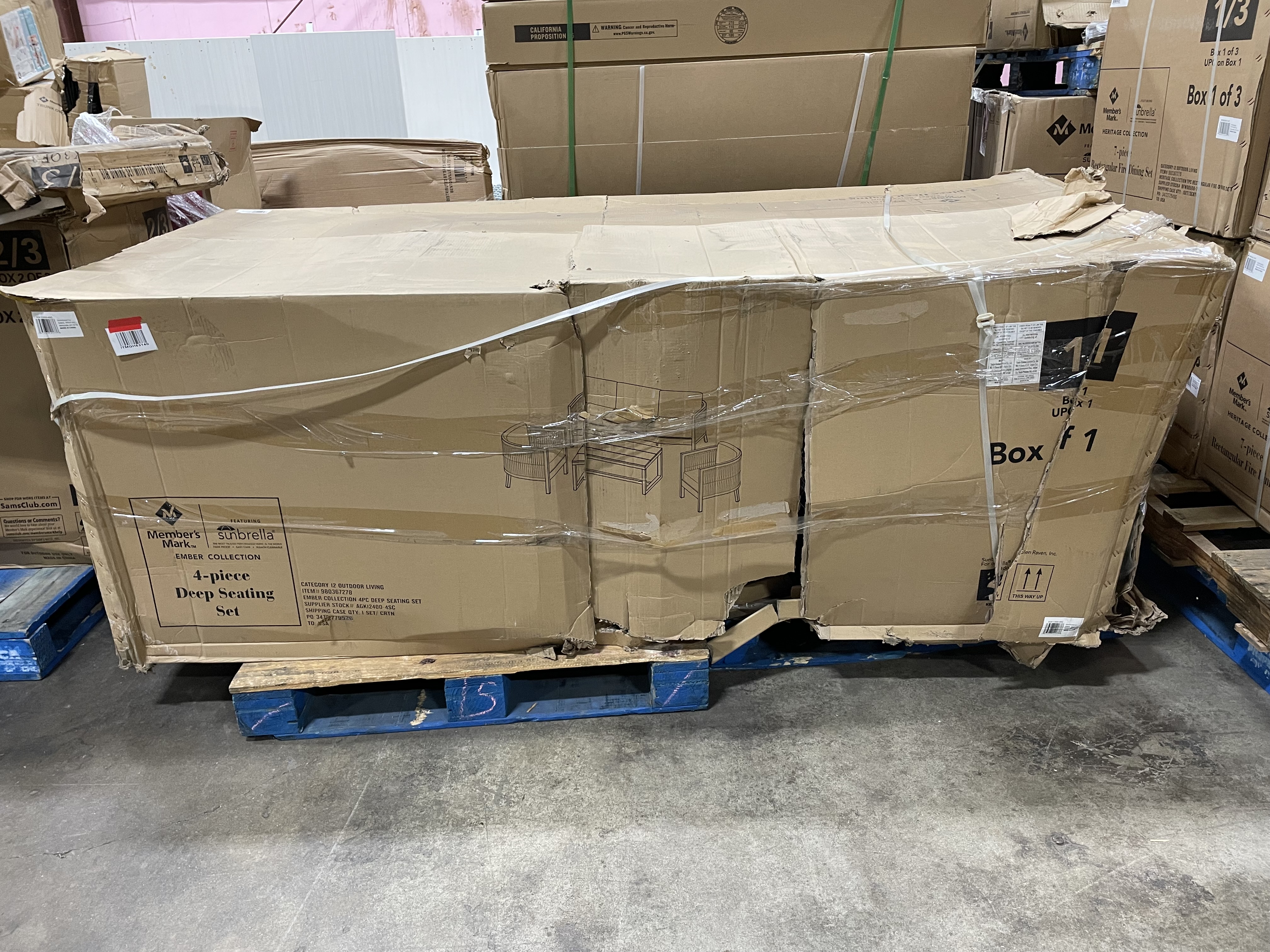 Member's Mark Agio Ember Four-Piece Patio Deep Seating Set