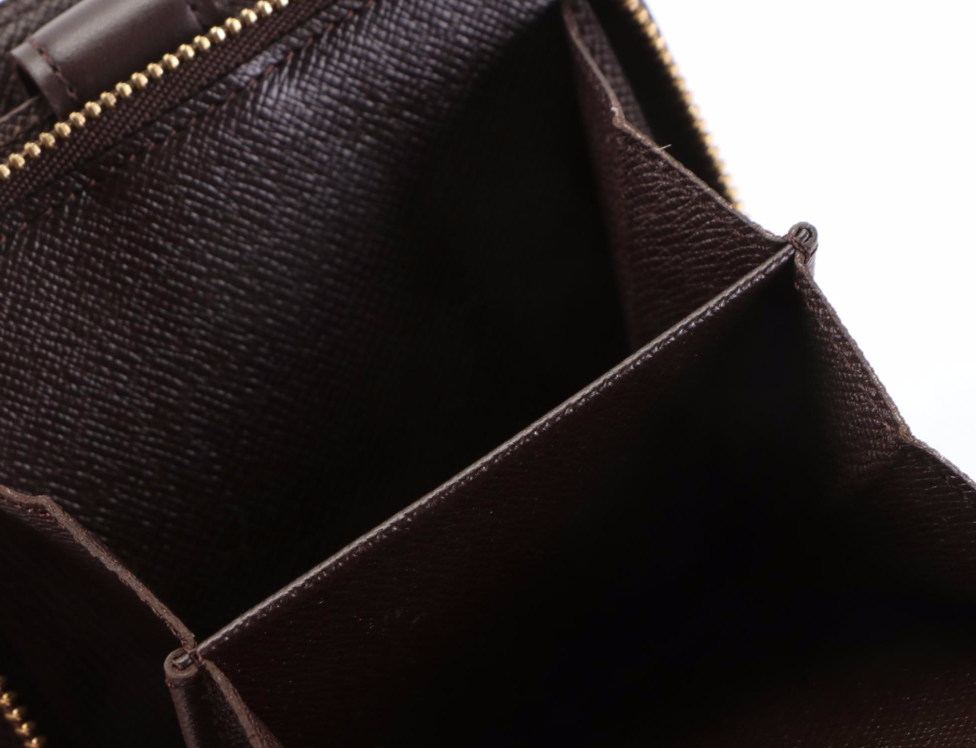 Louis Vuitton Compact Wallet in Damier Ebene Canvas/Brown Leather with Box