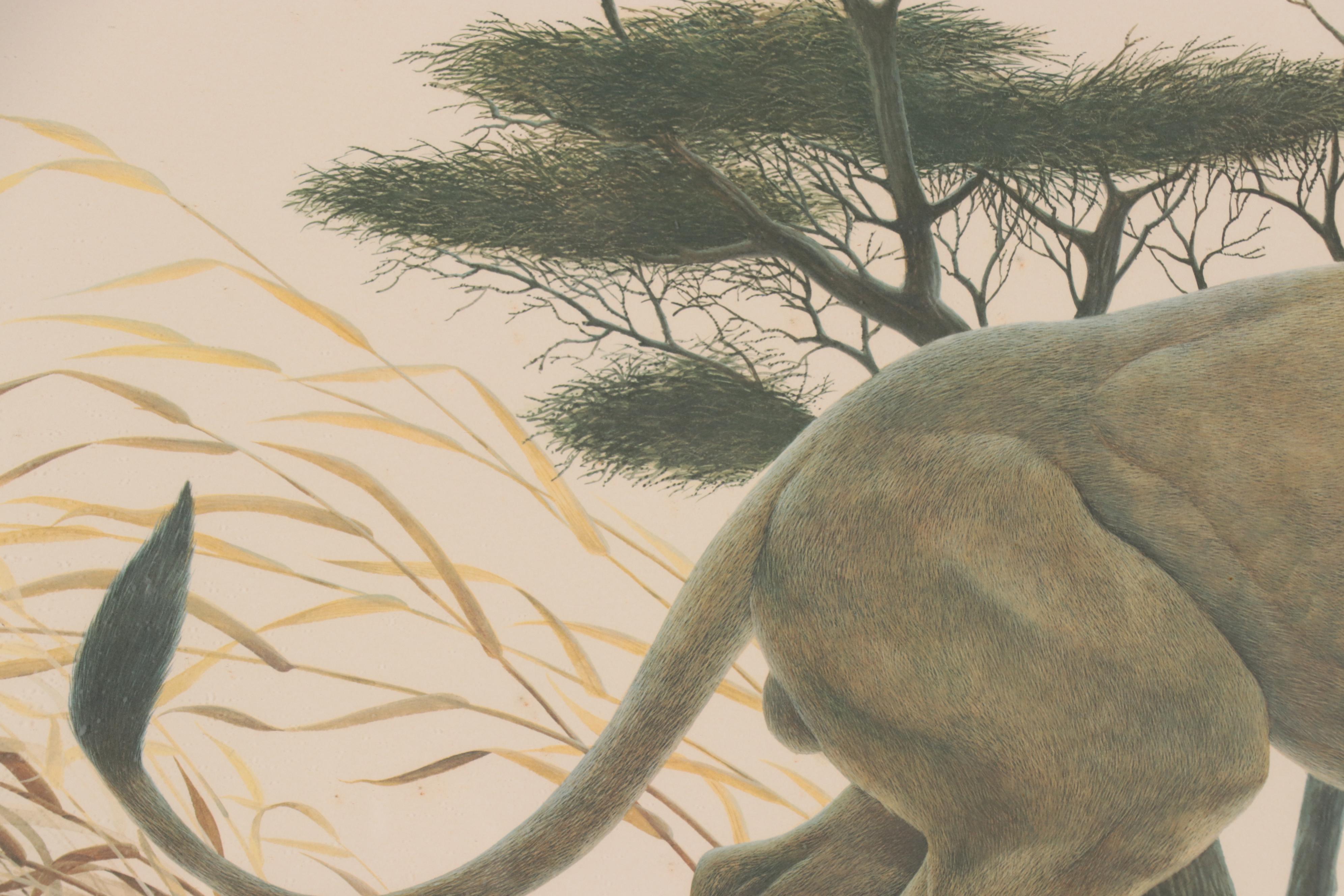 John Ruthven Offset Lithograph "Black Maned Lion"