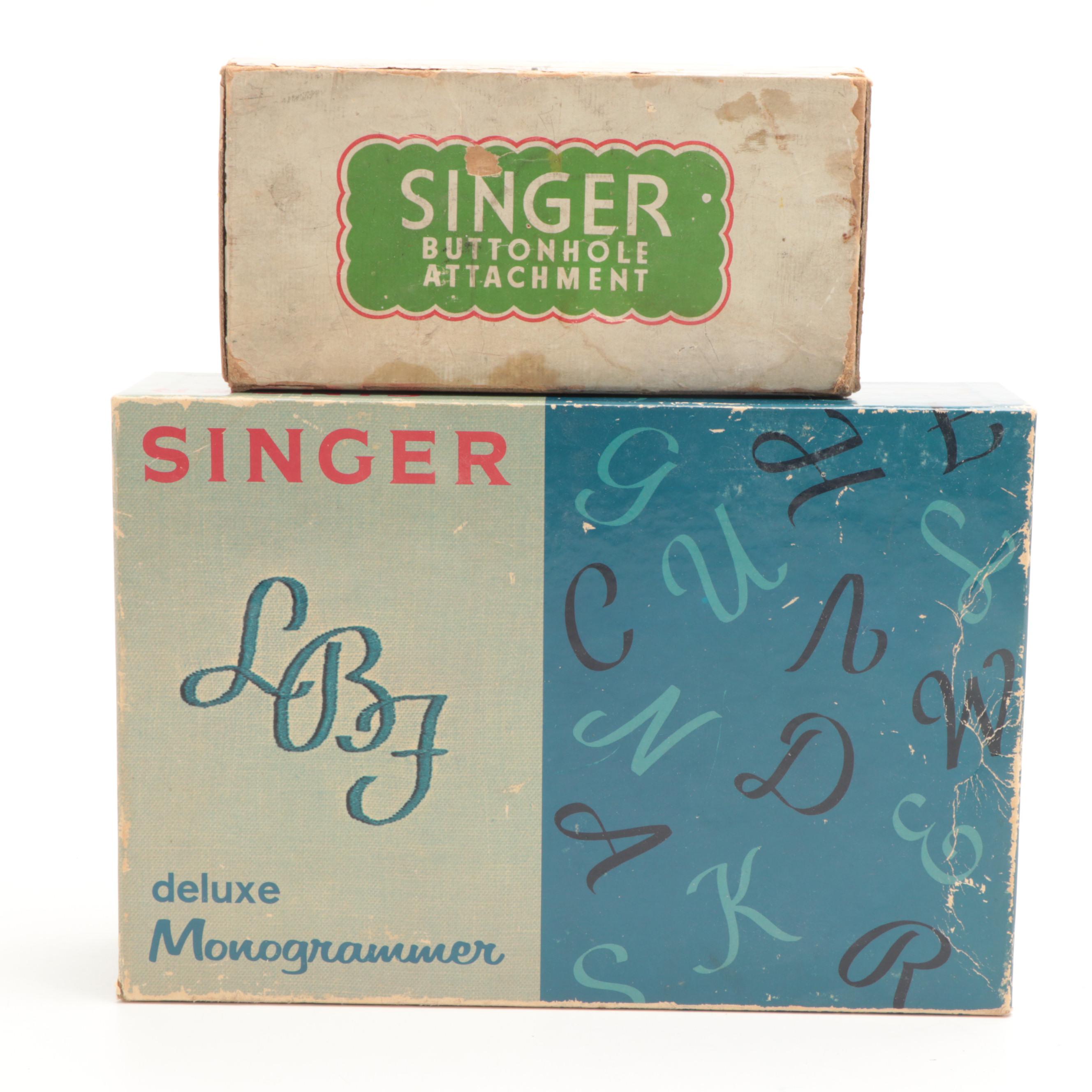 Singer Sewing Machine Buttonhole Attachment and Other Accessories, Mid-20th C.