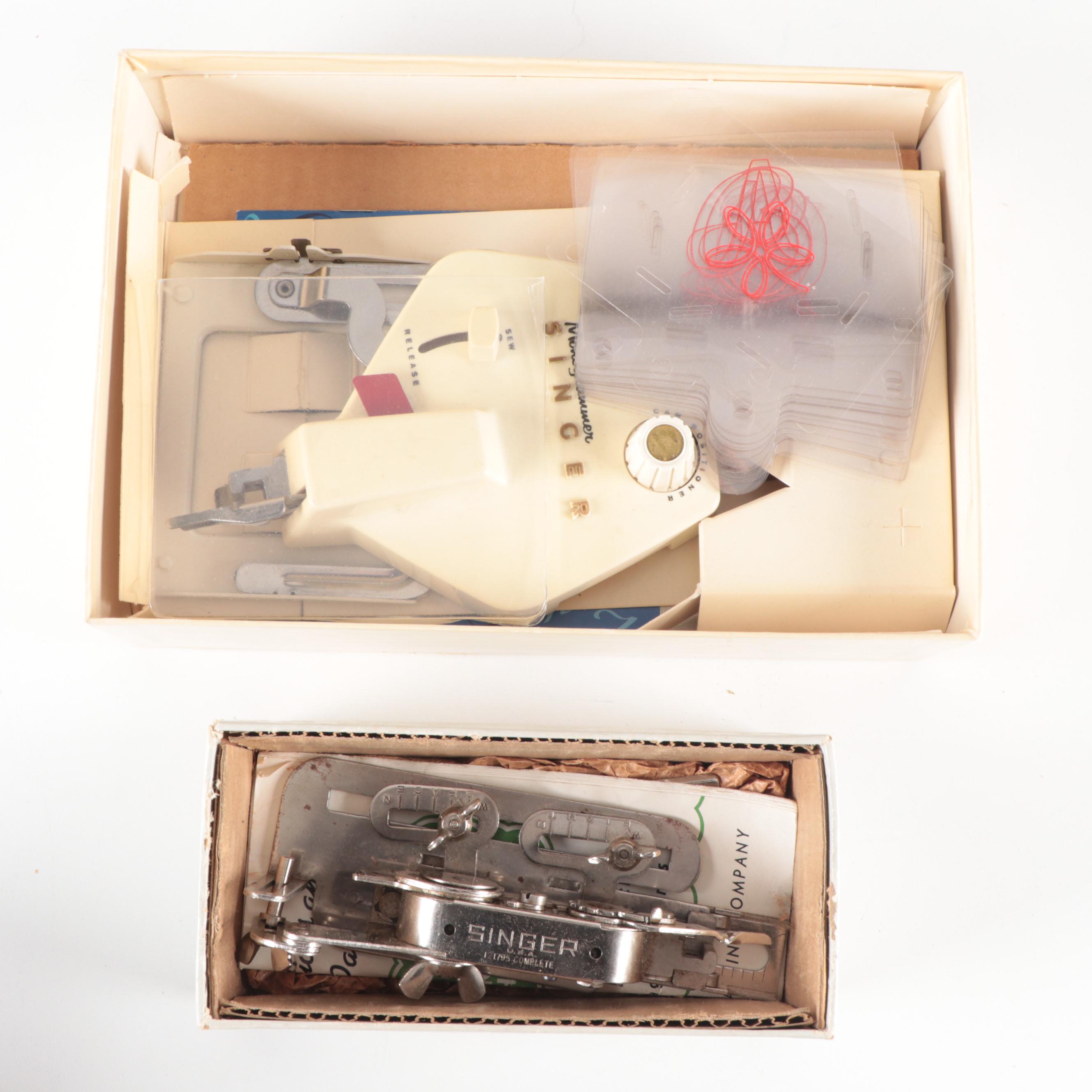 Singer Sewing Machine Buttonhole Attachment and Other Accessories, Mid-20th C.