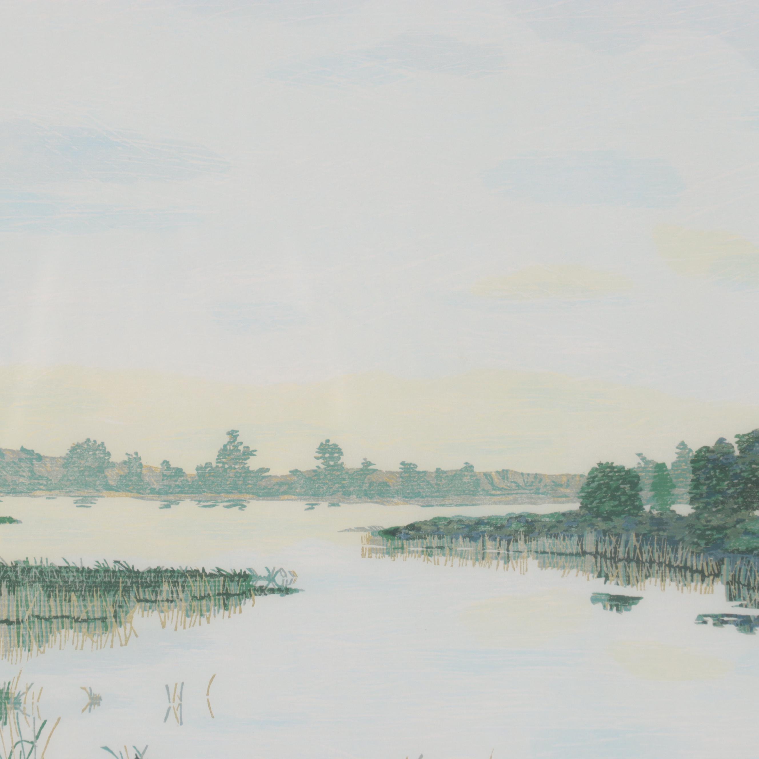 Gordon Mortensen Landscape Woodcut "Late Summer," 1975