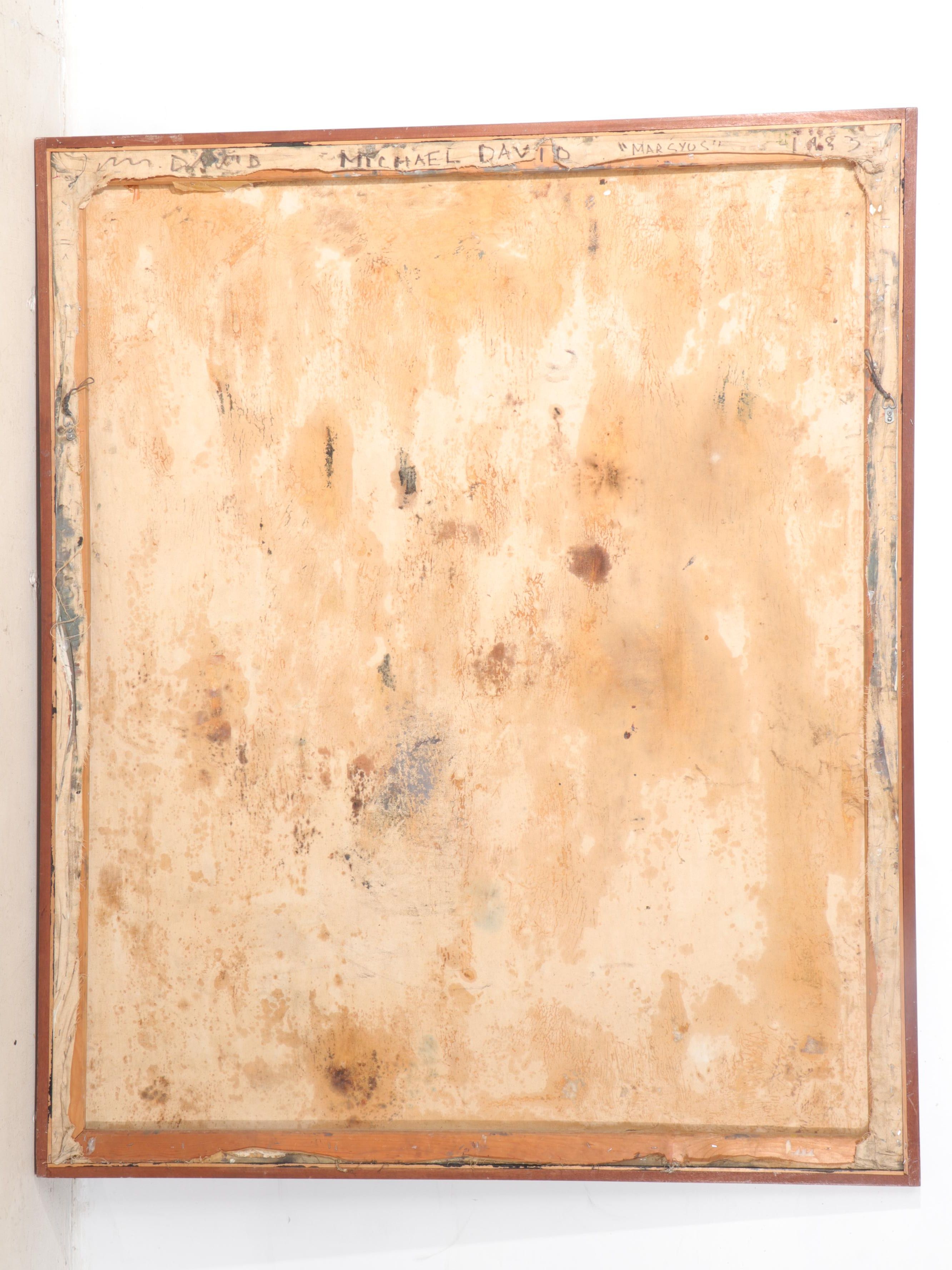 Michael David Encaustic Oil Painting "Marsyus," 1983