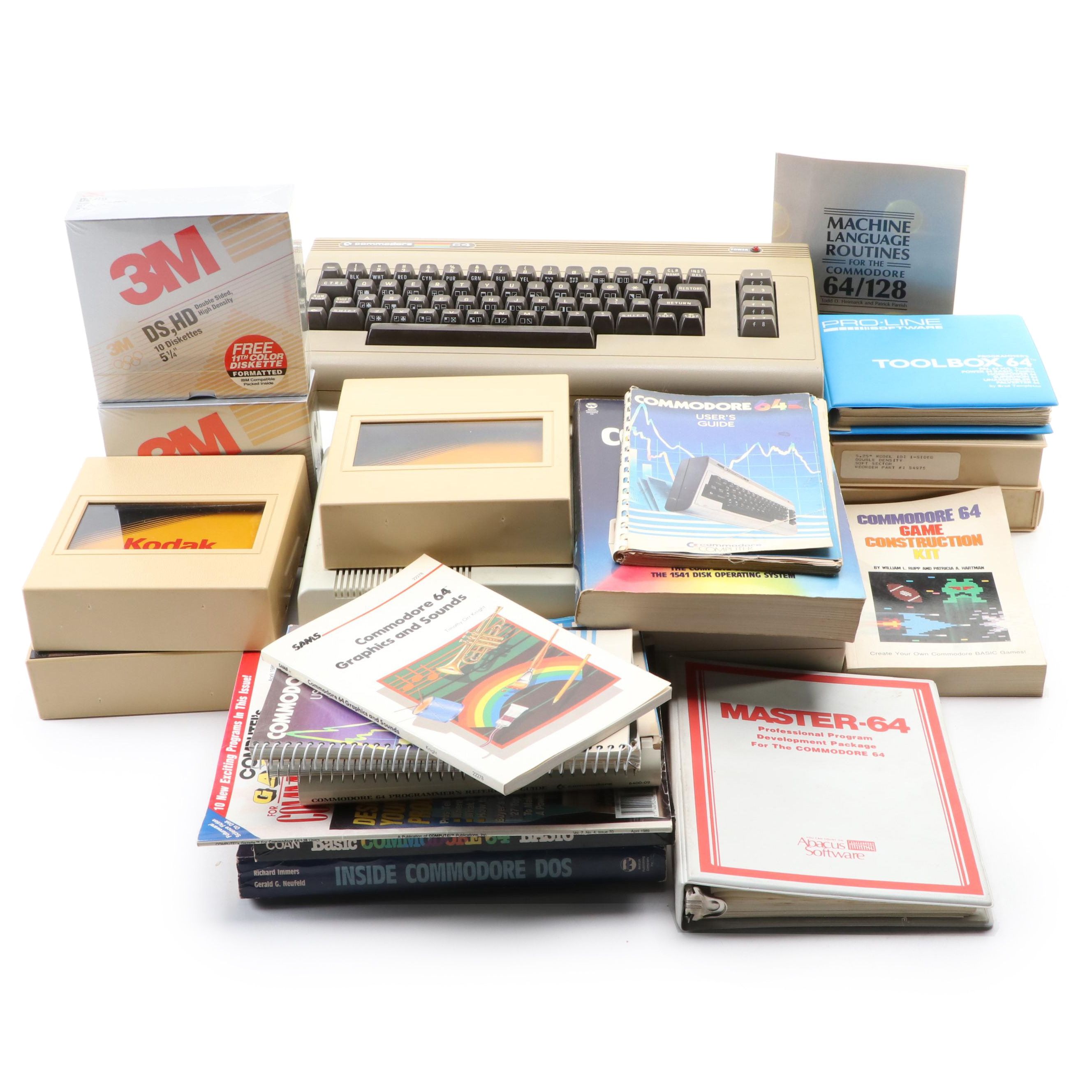 Commodore Floppy Disk Single Drives, Keyboard With Manuals and Accessories