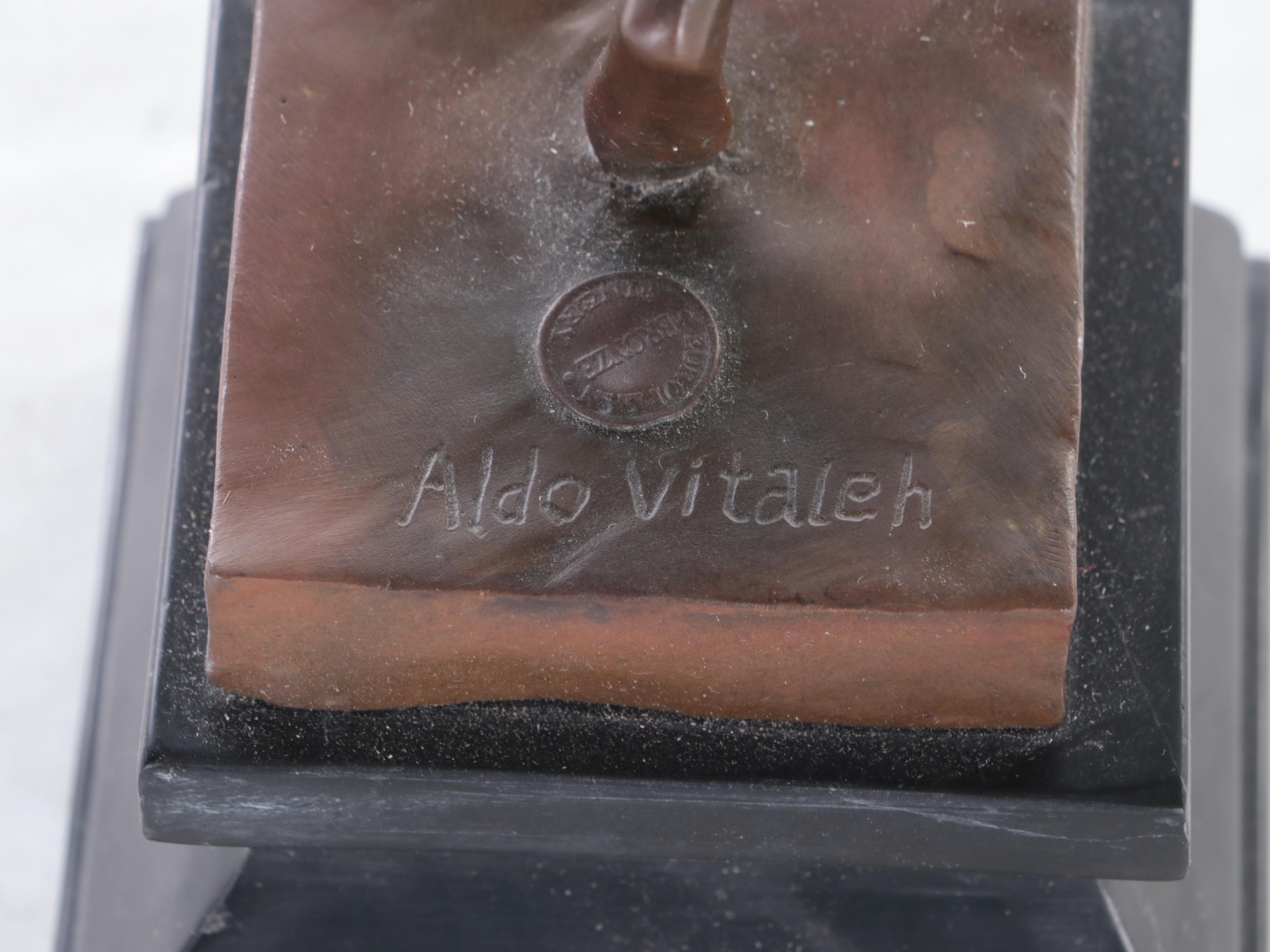 Aldo Vitaleh Bronze Sculpture of Female Dancer