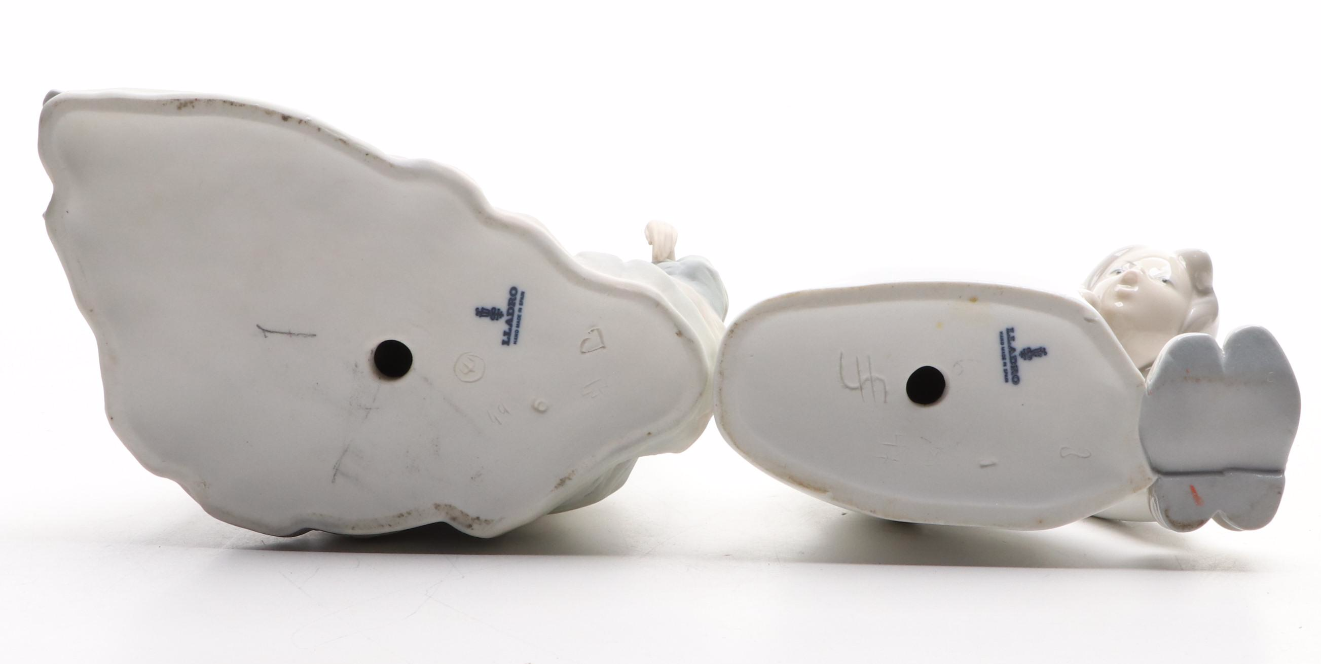 Lladró "Girl with Slippers" and "Shepherdess with Dove" Figurines, 1971–1974