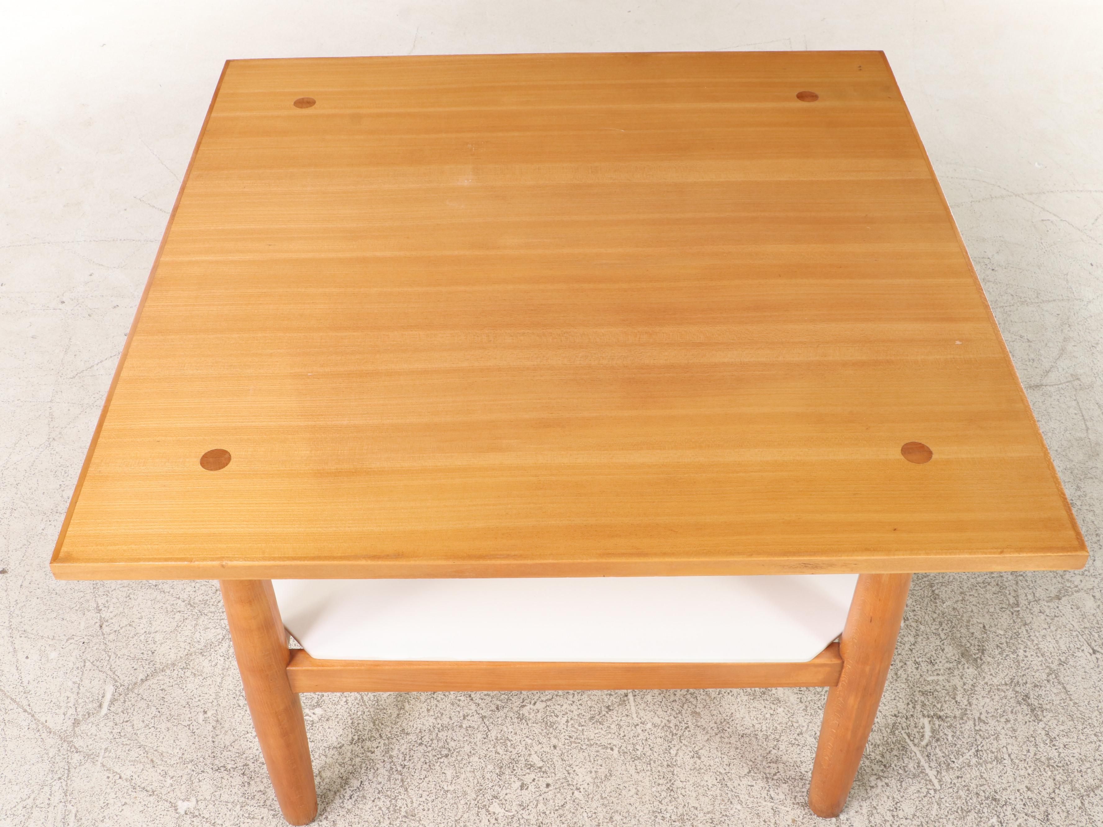 Drexel Wood End Table with Canted Corner Tile Shelf, Mid to Late 20th Century