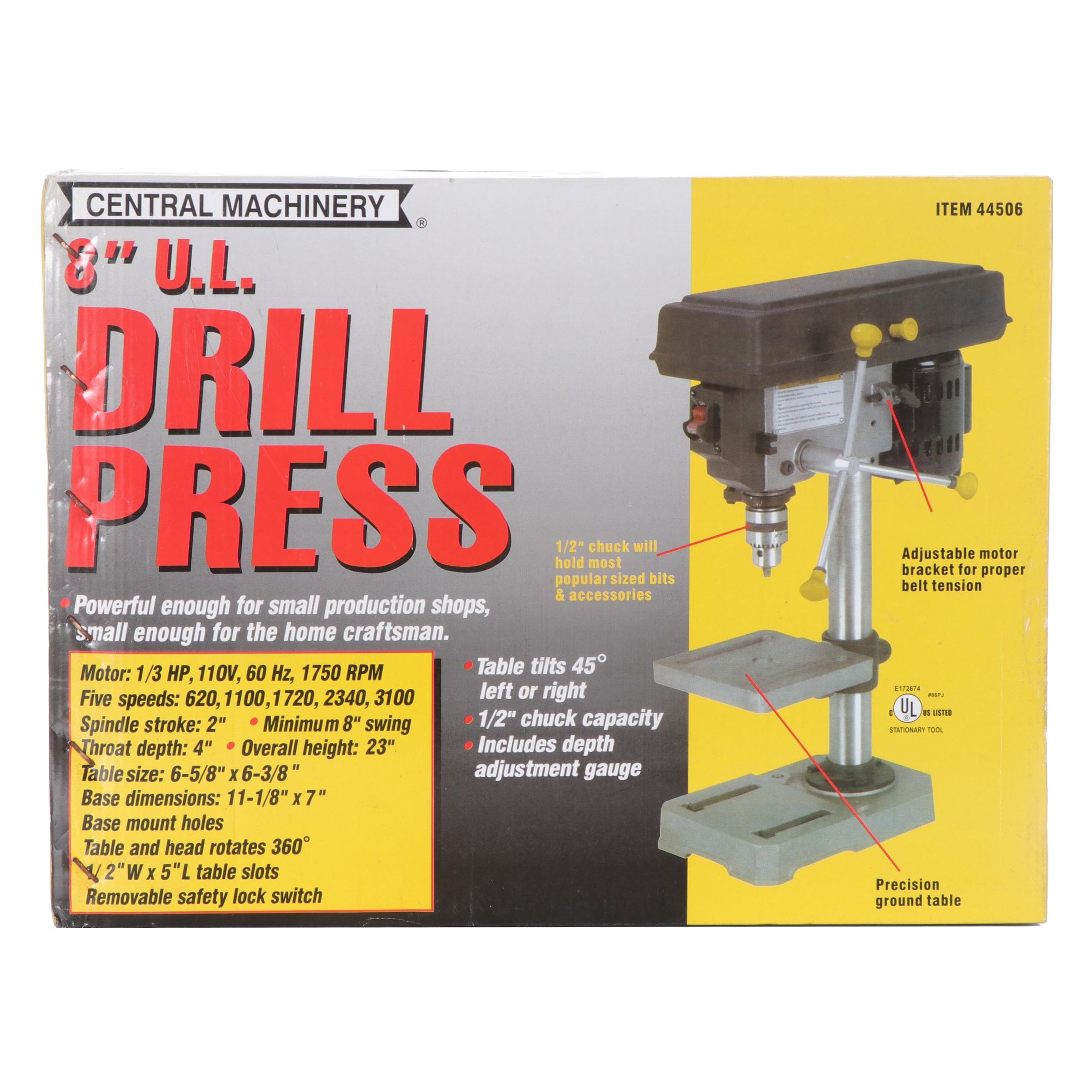 Central Machinery 8" Bench Mount Drill Press