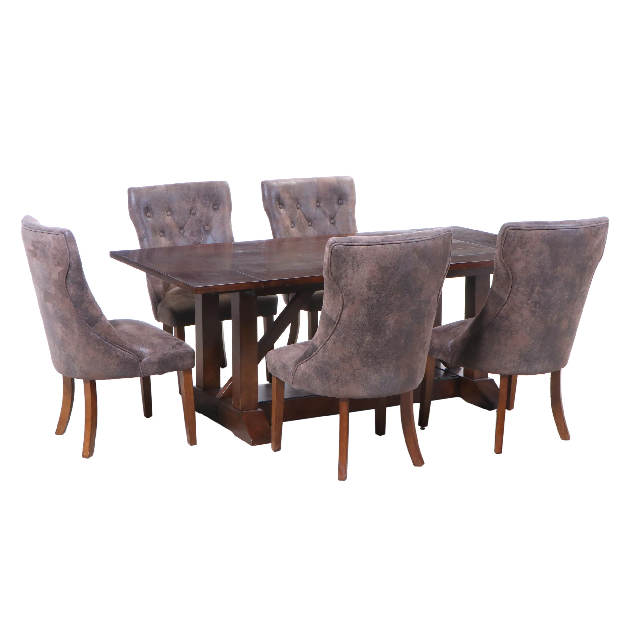 Six-Piece Farmhouse Style Dining Set, Incl. Klaussner and Calmart International