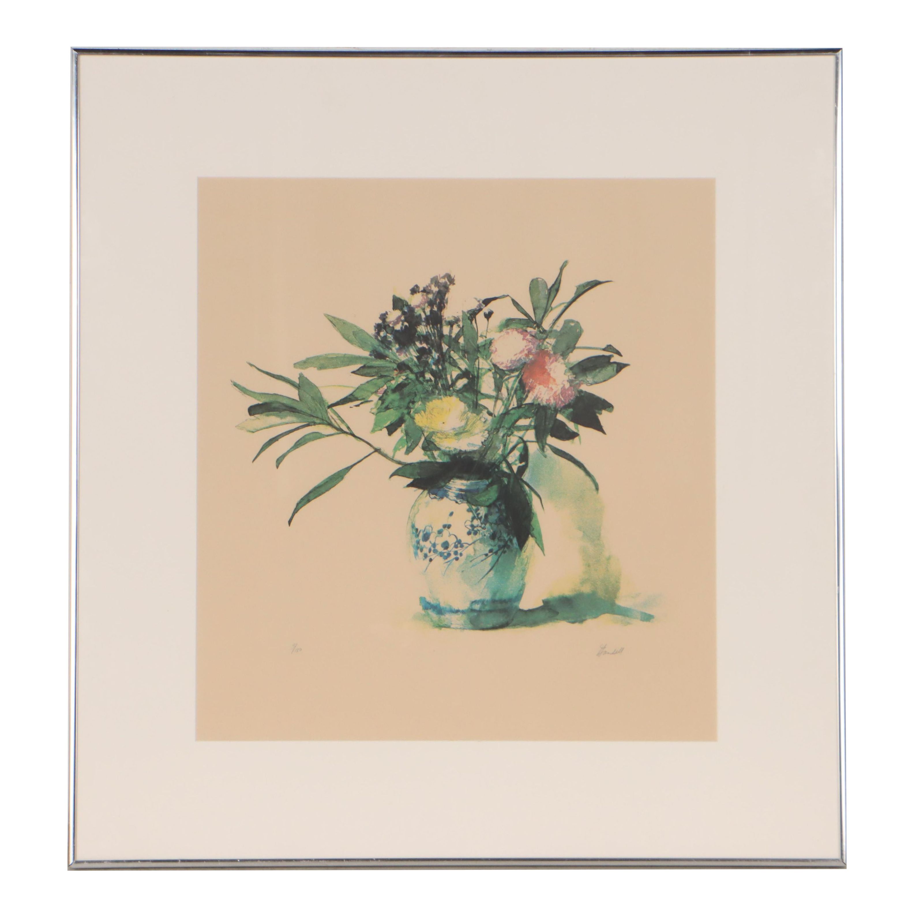 Chromolithograph Still Life of Flowers