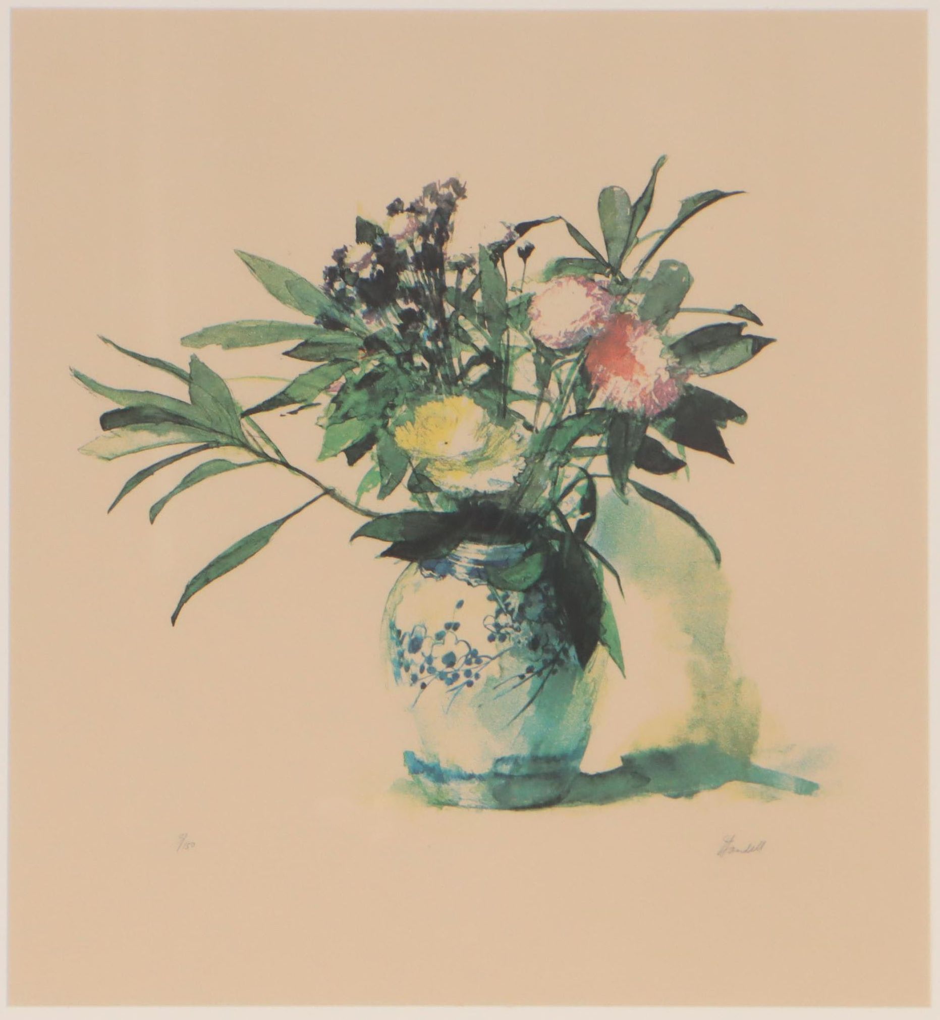 Chromolithograph Still Life of Flowers