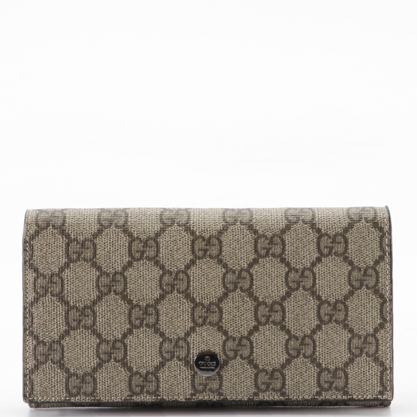 Gucci Long Wallet in GG Supreme Canvas and Leather