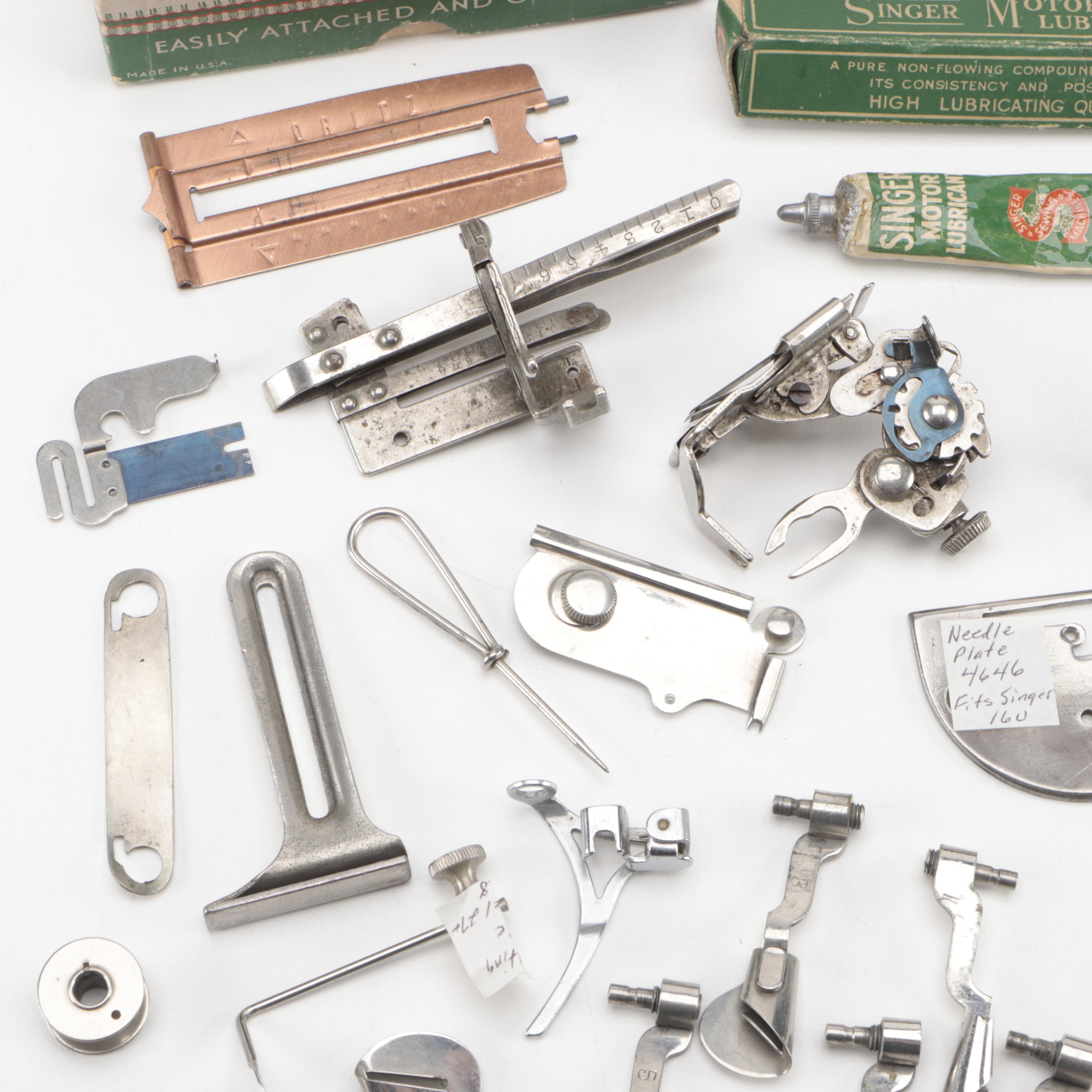 Singer Sewing Machine Buttonholer and Other Accessories, Mid-20th Century