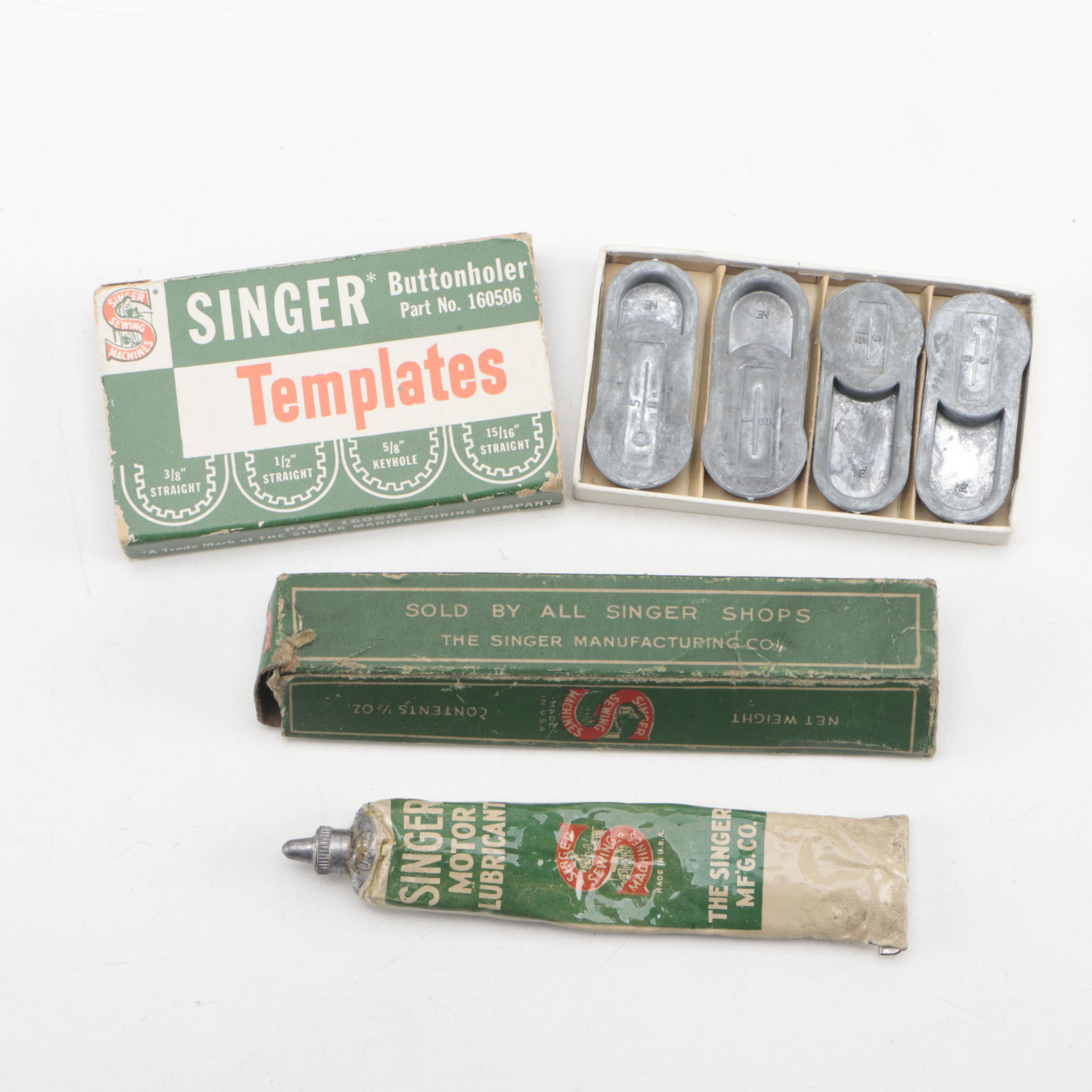 Singer Sewing Machine Buttonholer and Other Accessories, Mid-20th Century