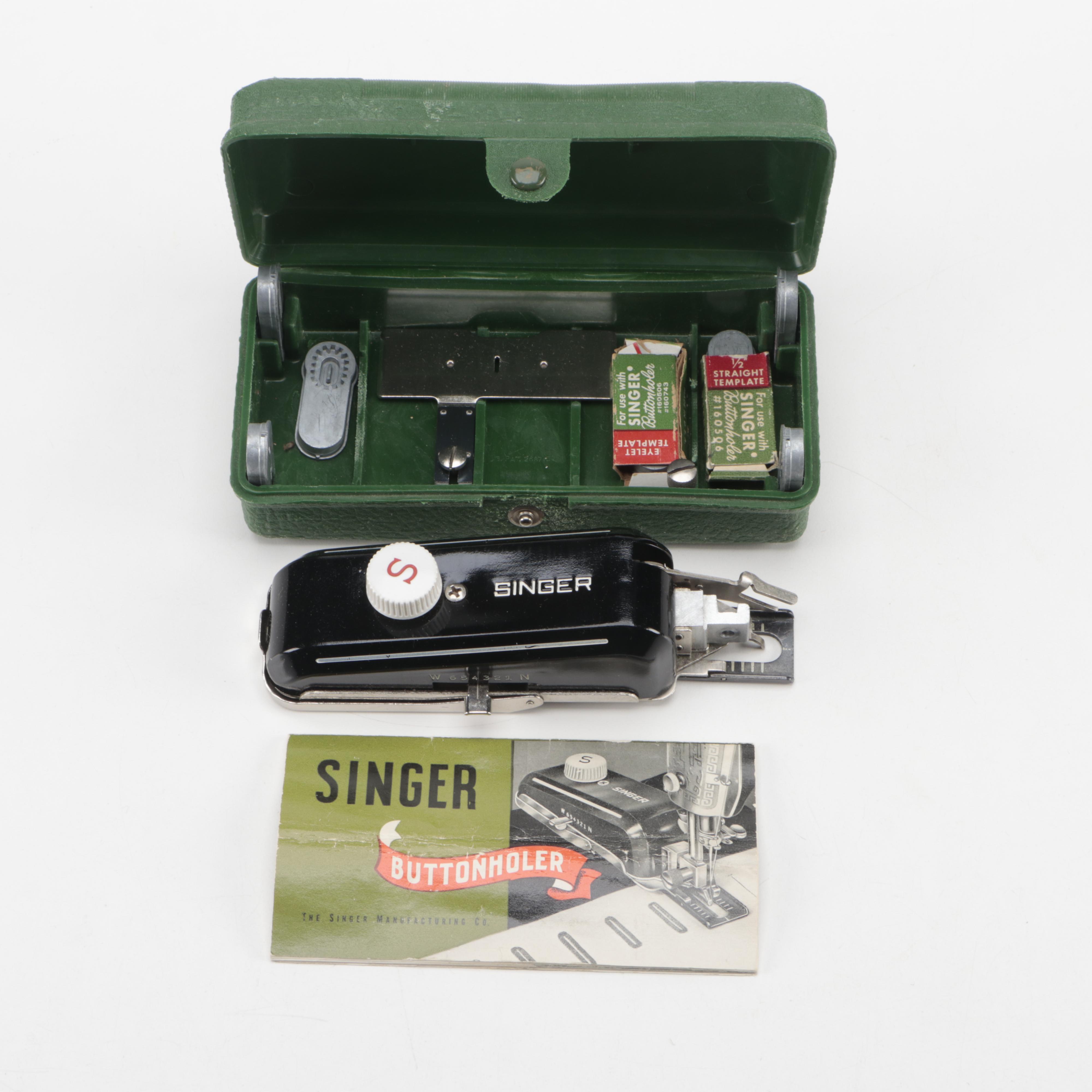 Singer Sewing Machine Buttonholer and Other Accessories, Mid-20th Century