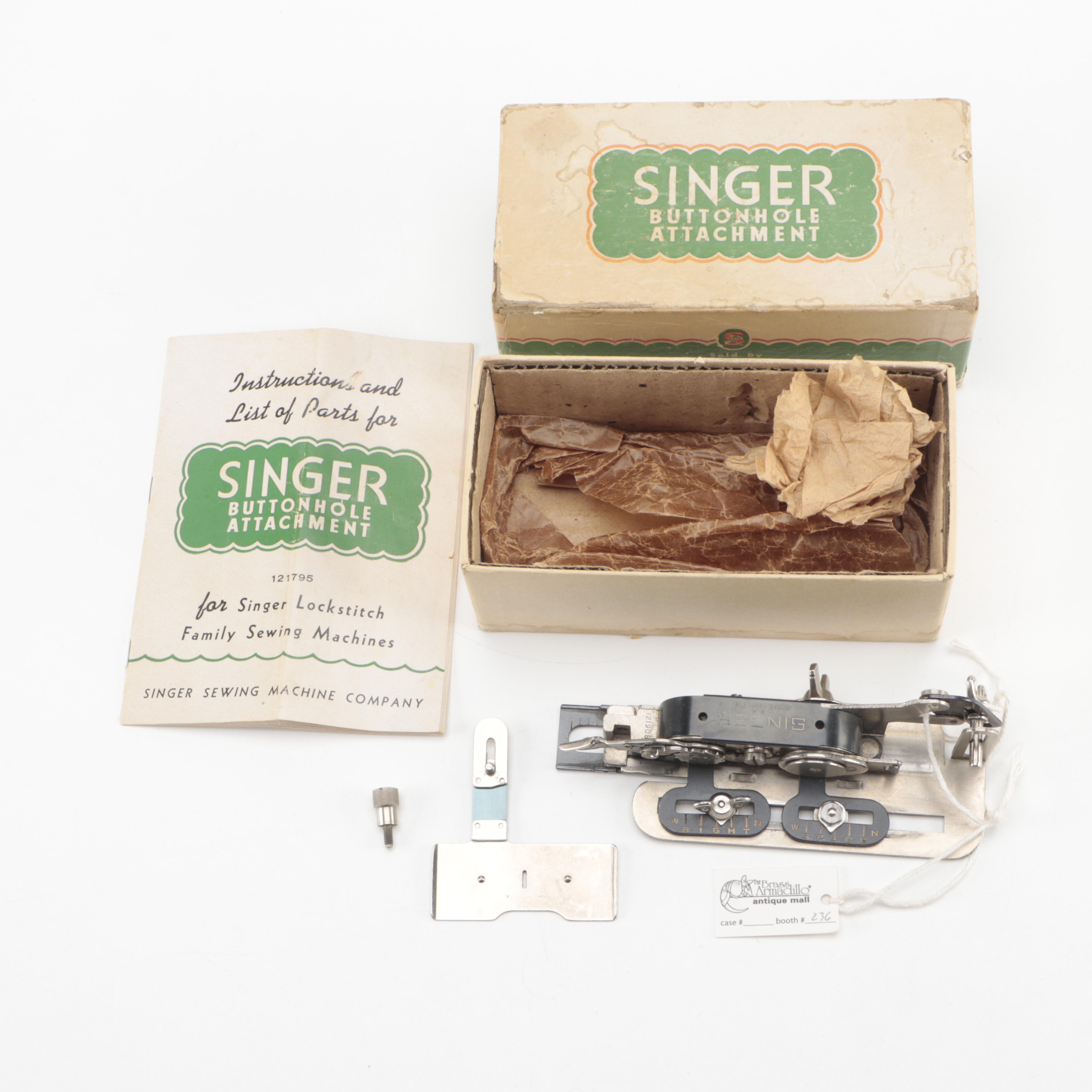 Singer Sewing Machine Buttonholer and Other Accessories, Mid-20th Century