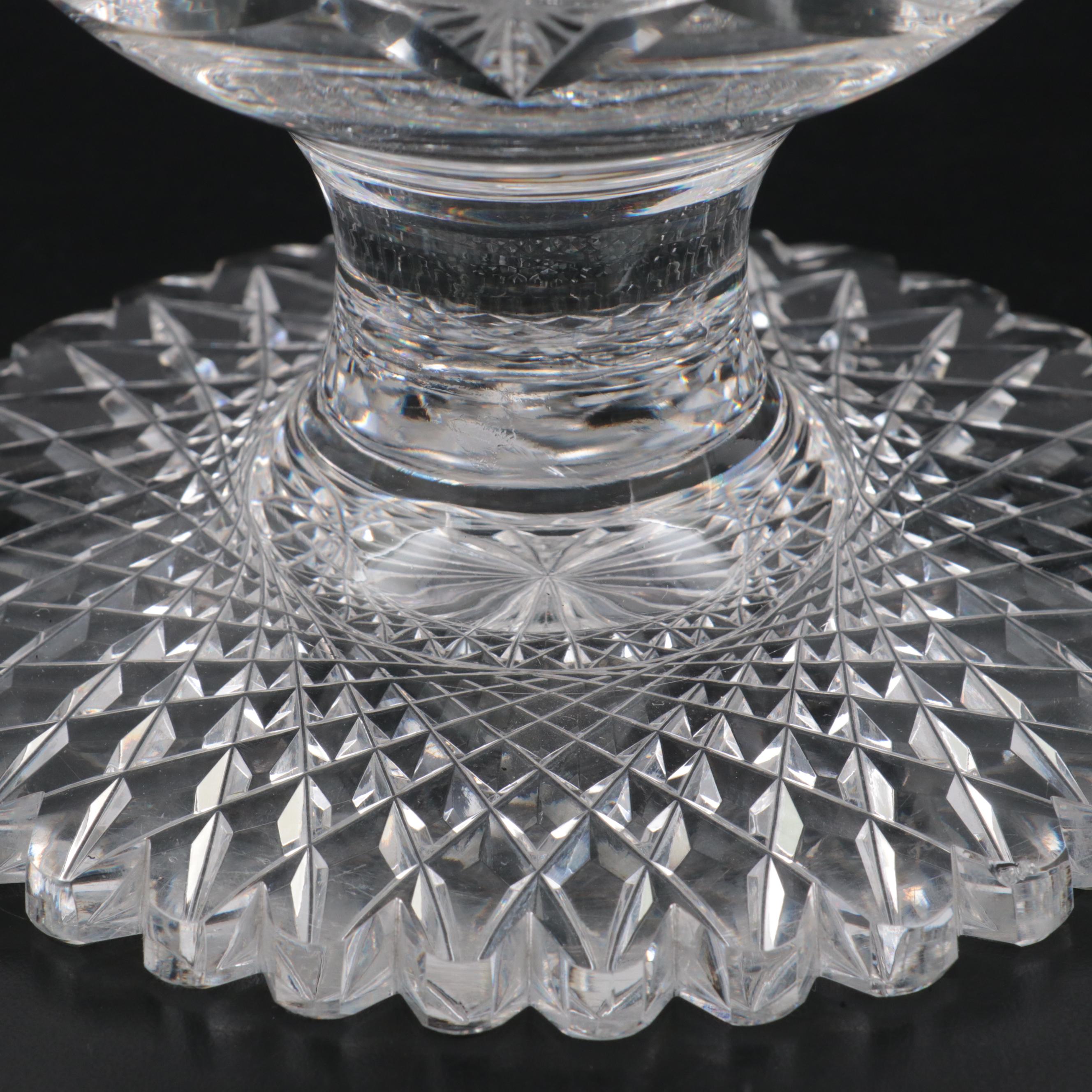American Brilliant Cut Glass Pedestal Vase, Late 19th/ Early 20th Century