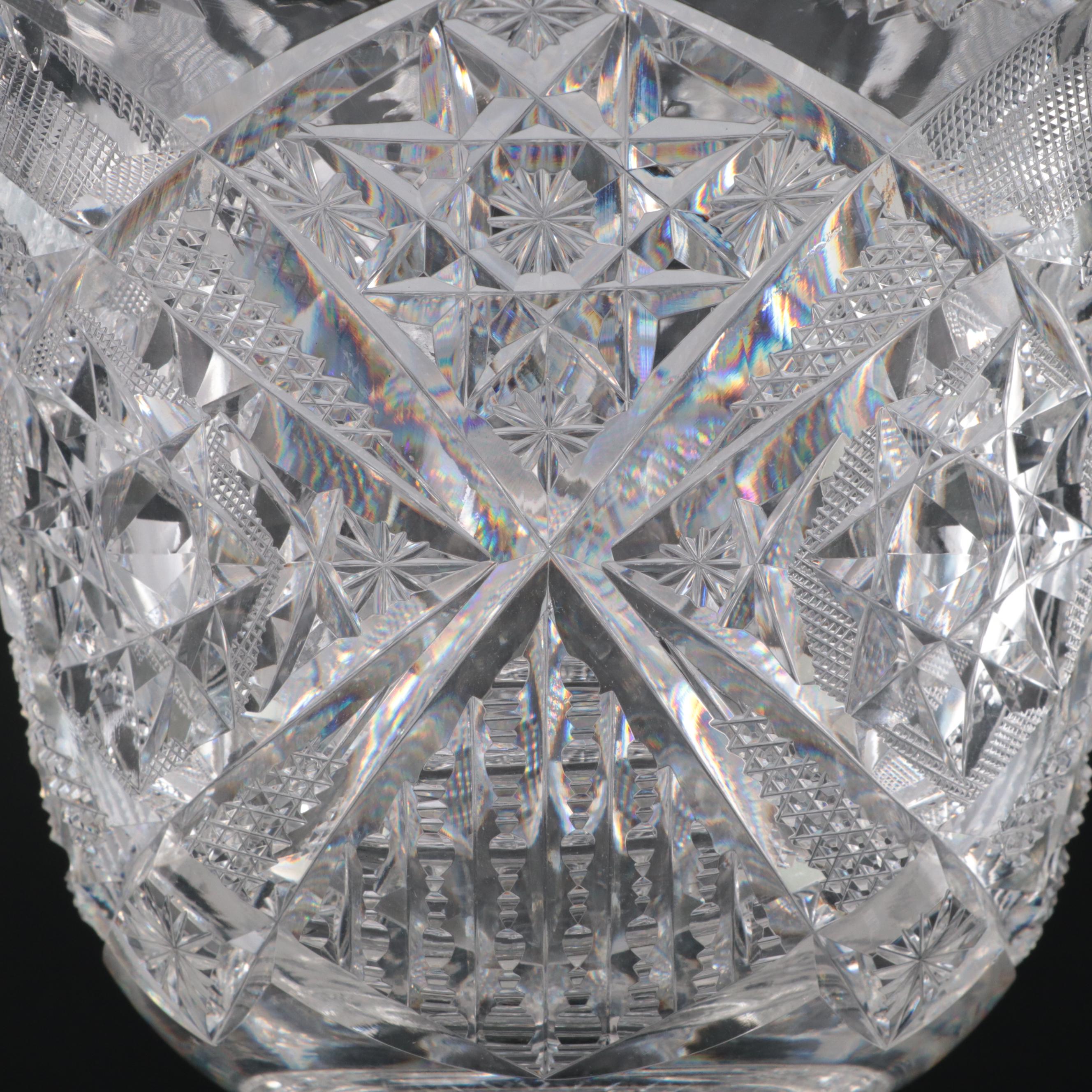 American Brilliant Cut Glass Pedestal Vase, Late 19th/ Early 20th Century