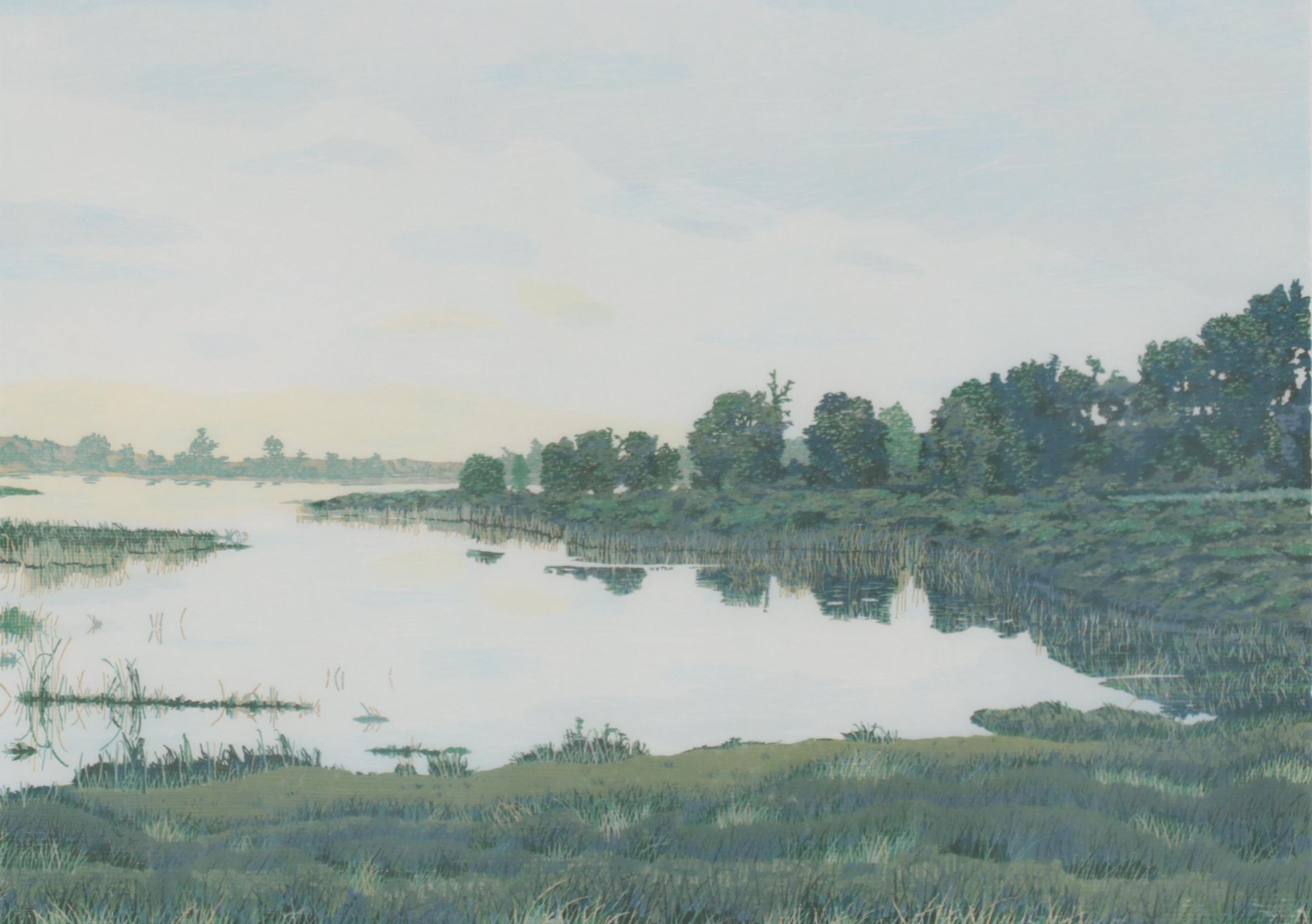 Gordon Mortensen Landscape Woodcut "Late Summer," 1975