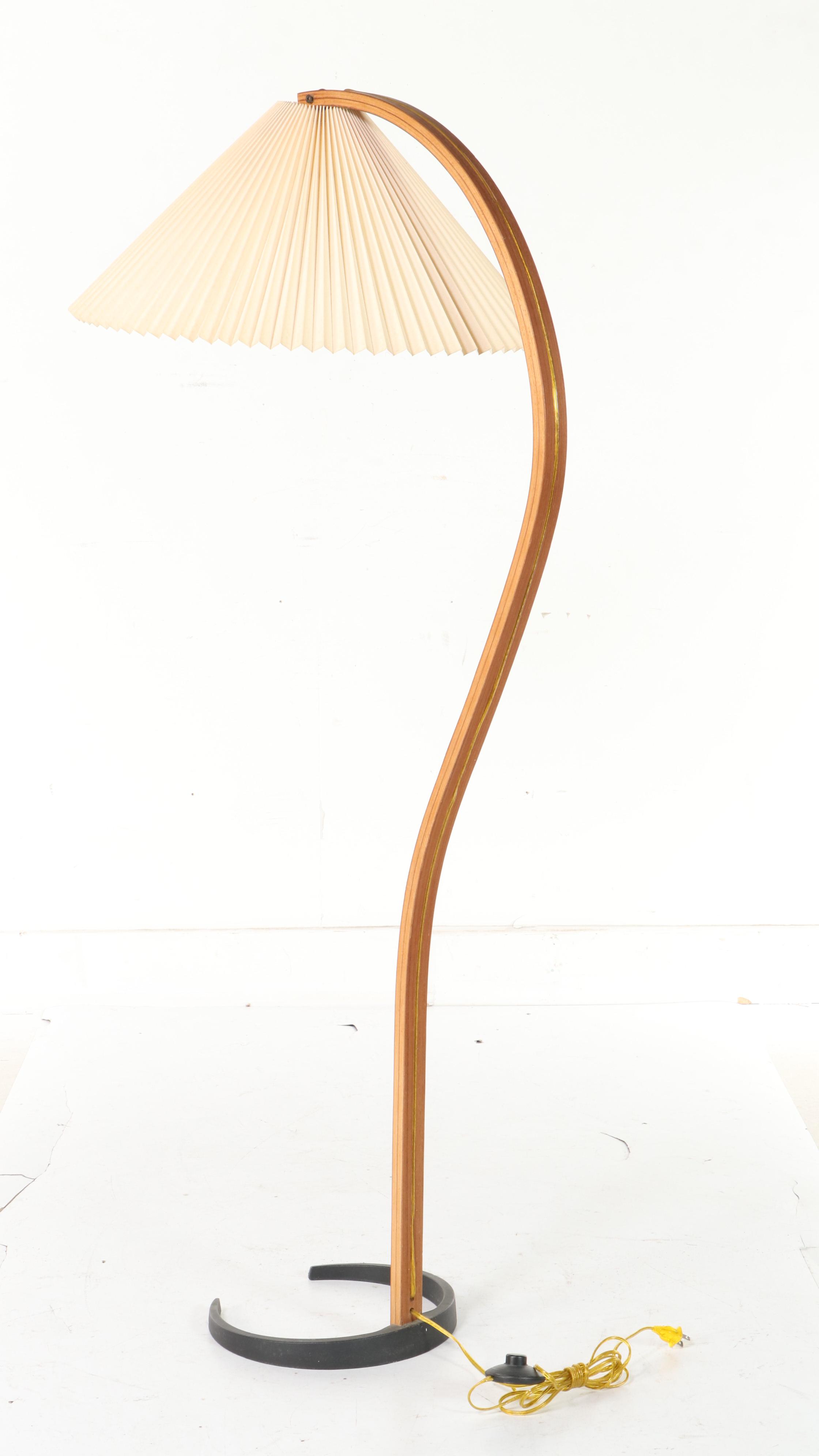 Mads Caprani for Caprani Light Teak & Beech Plywood & Enameled Steel Floor Lamp