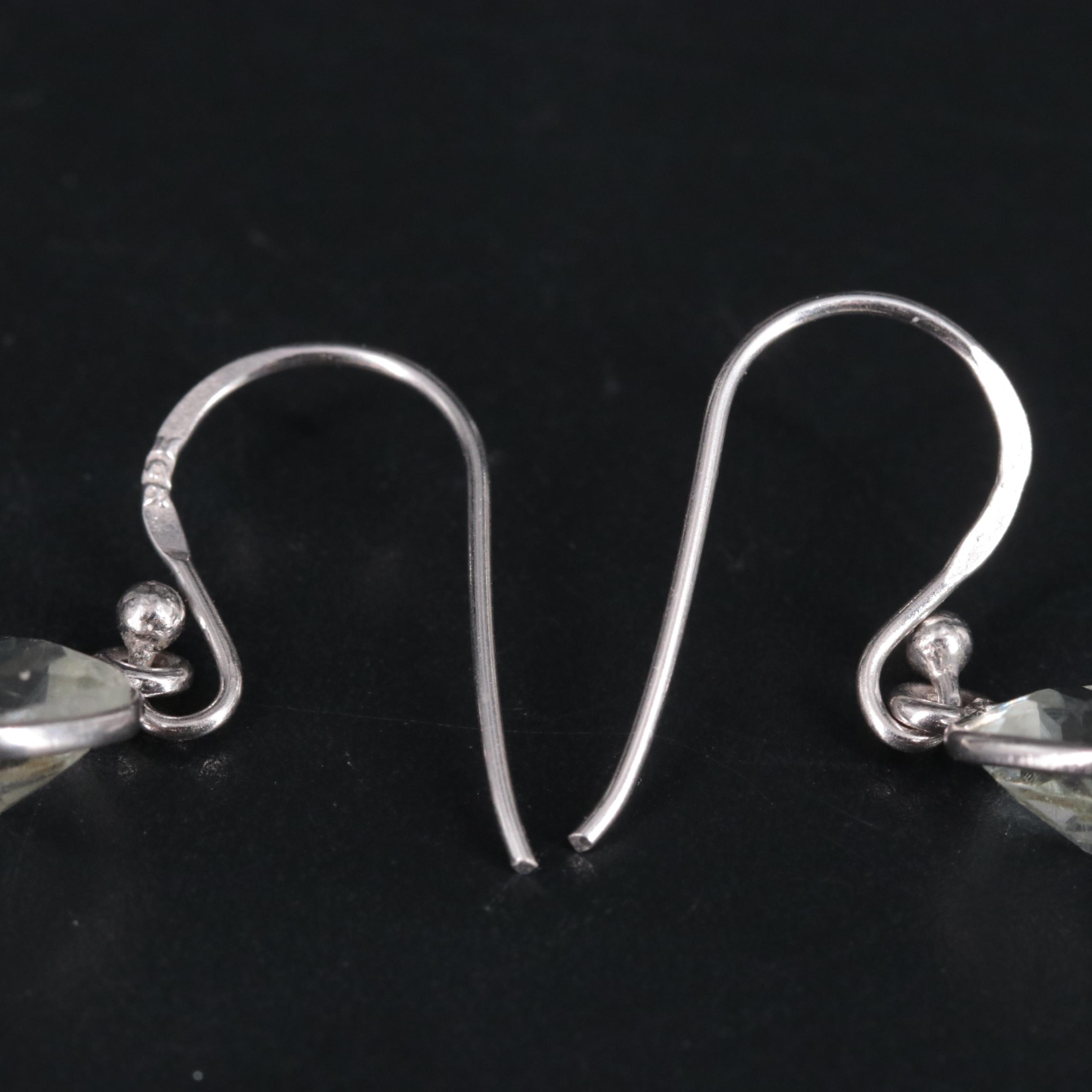 Sterling Silver Gemstone Drop Earrings