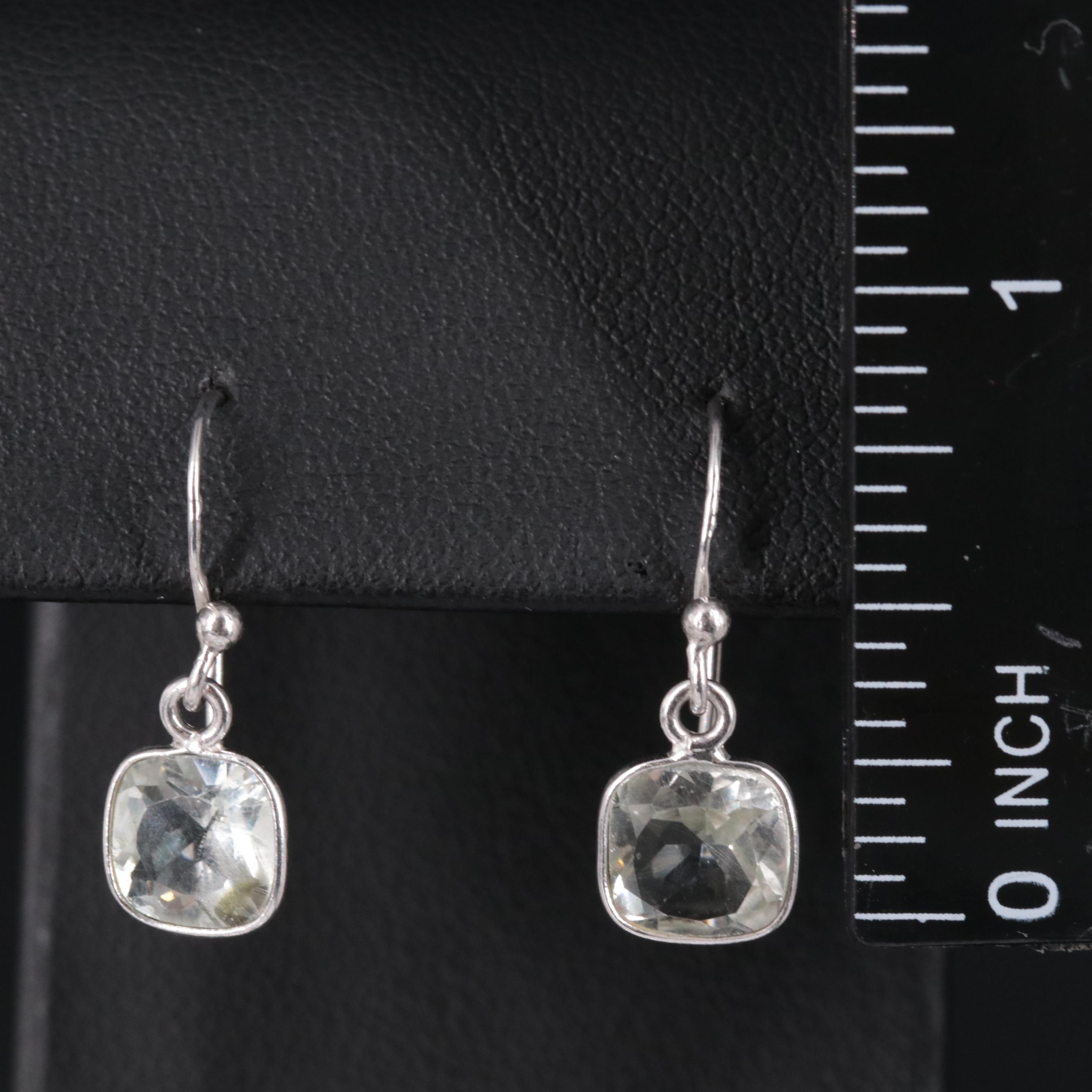 Sterling Silver Gemstone Drop Earrings