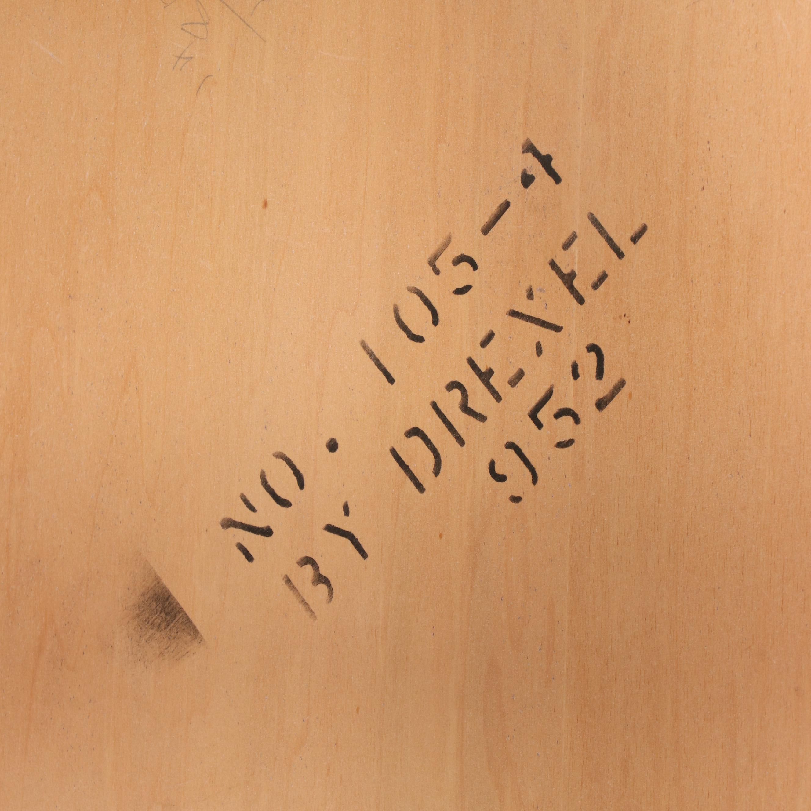 Drexel Wood End Table with Canted Corner Tile Shelf, Mid to Late 20th Century