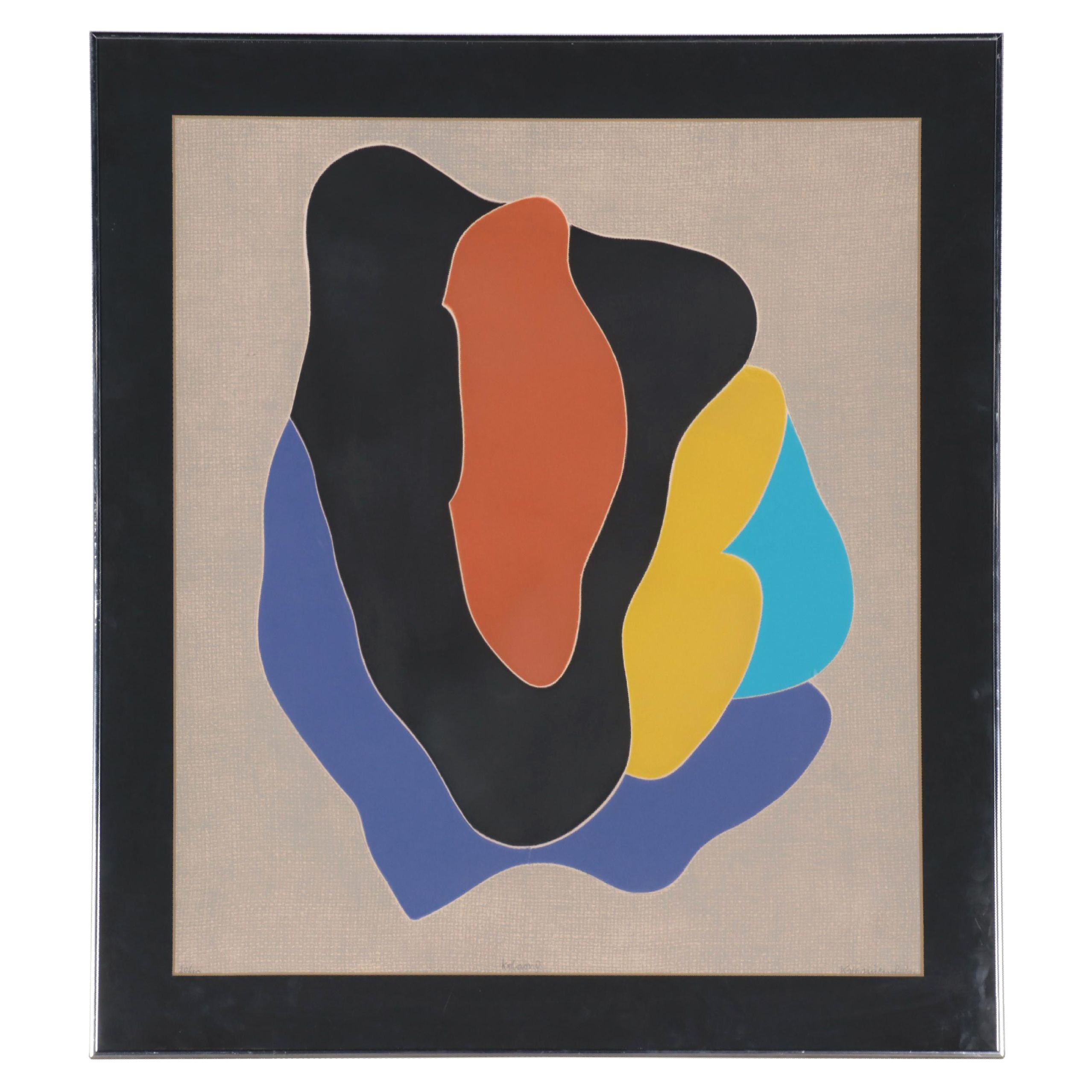 Barbara Kwasniewski Abstract Aquatint Etching, Late 20th Century