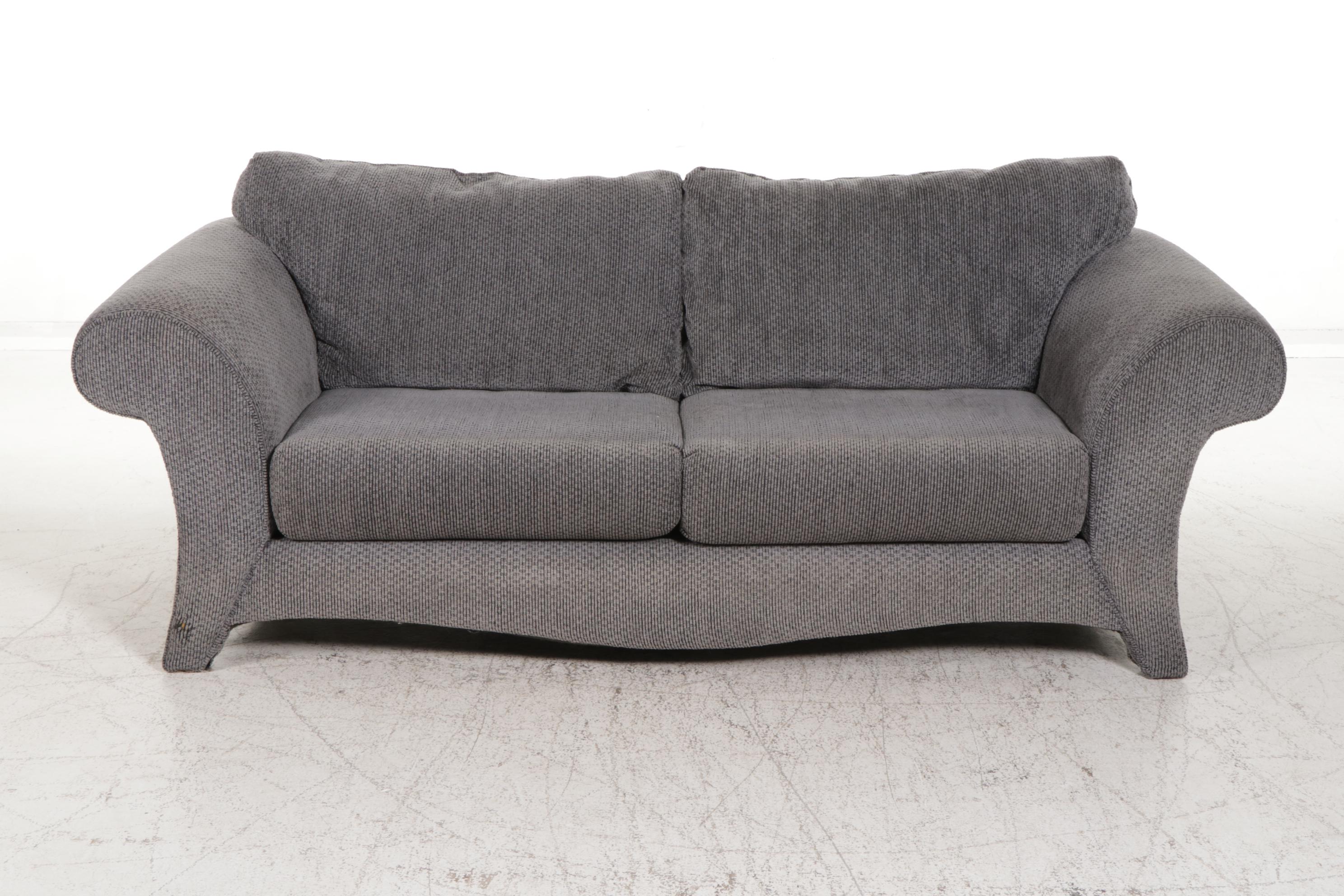Klaussner for Sealy Chenille Upholstered Two-Seat Sofa