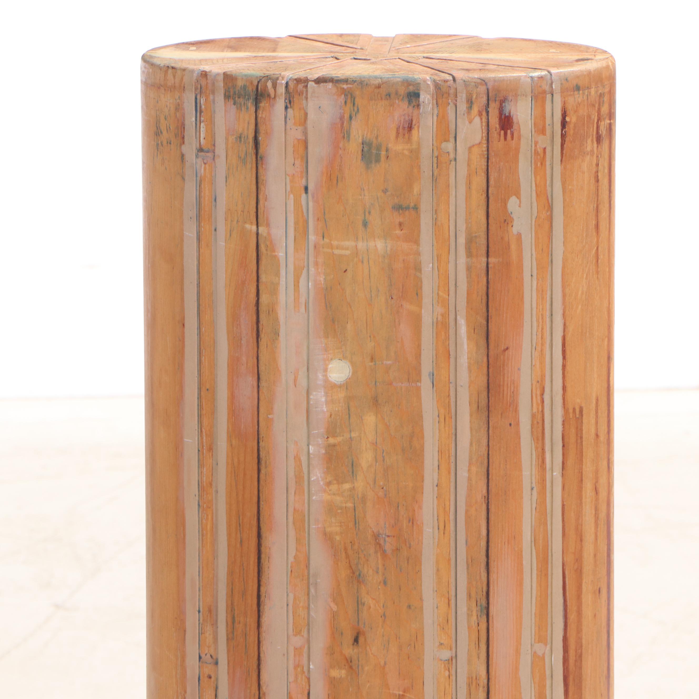 Industrial Style Wood Pedestal