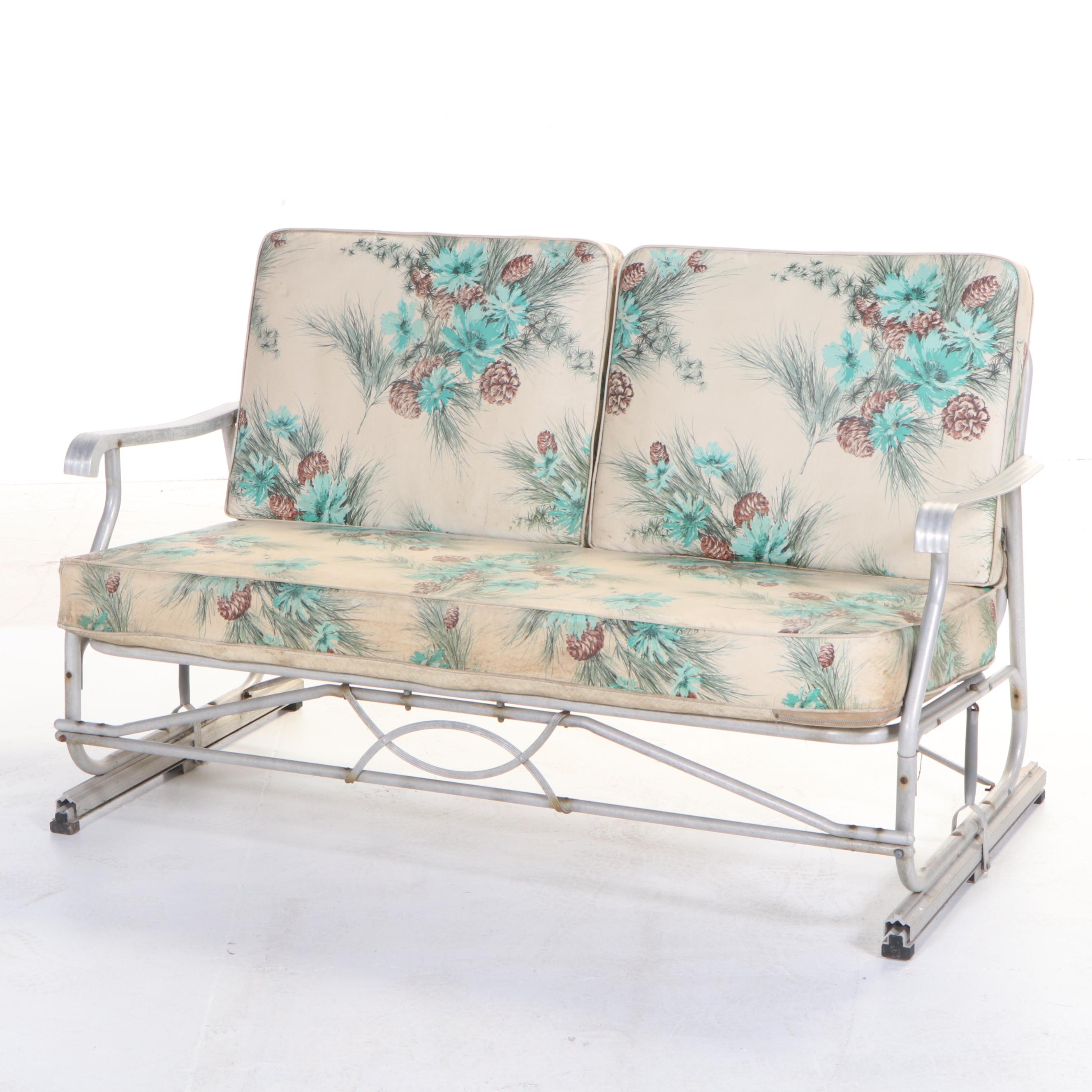 Aluminum Patio Louge Chair, Rocker, and Loveseat Glider, Mid-20th Century