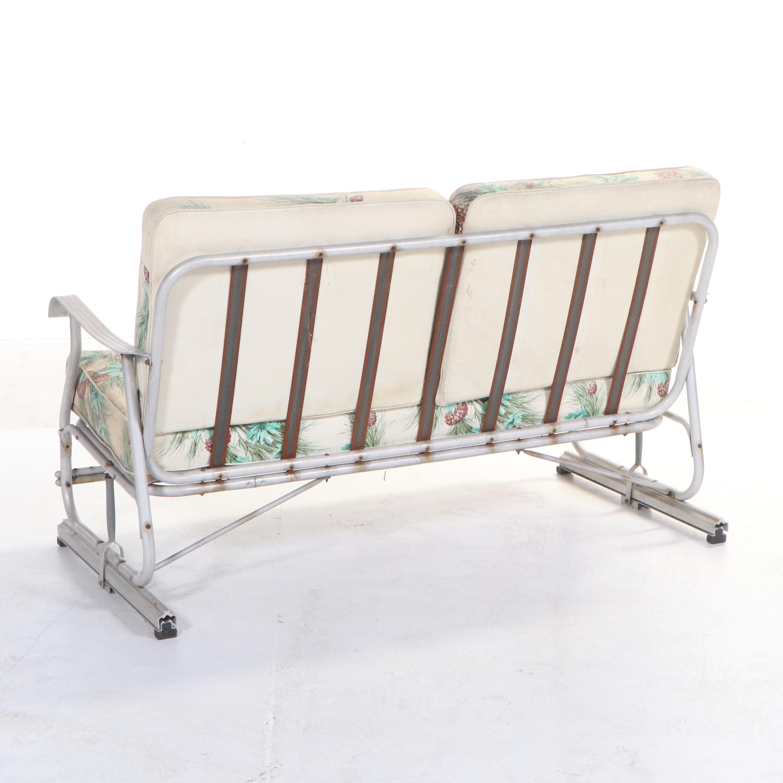 Aluminum Patio Louge Chair, Rocker, and Loveseat Glider, Mid-20th Century