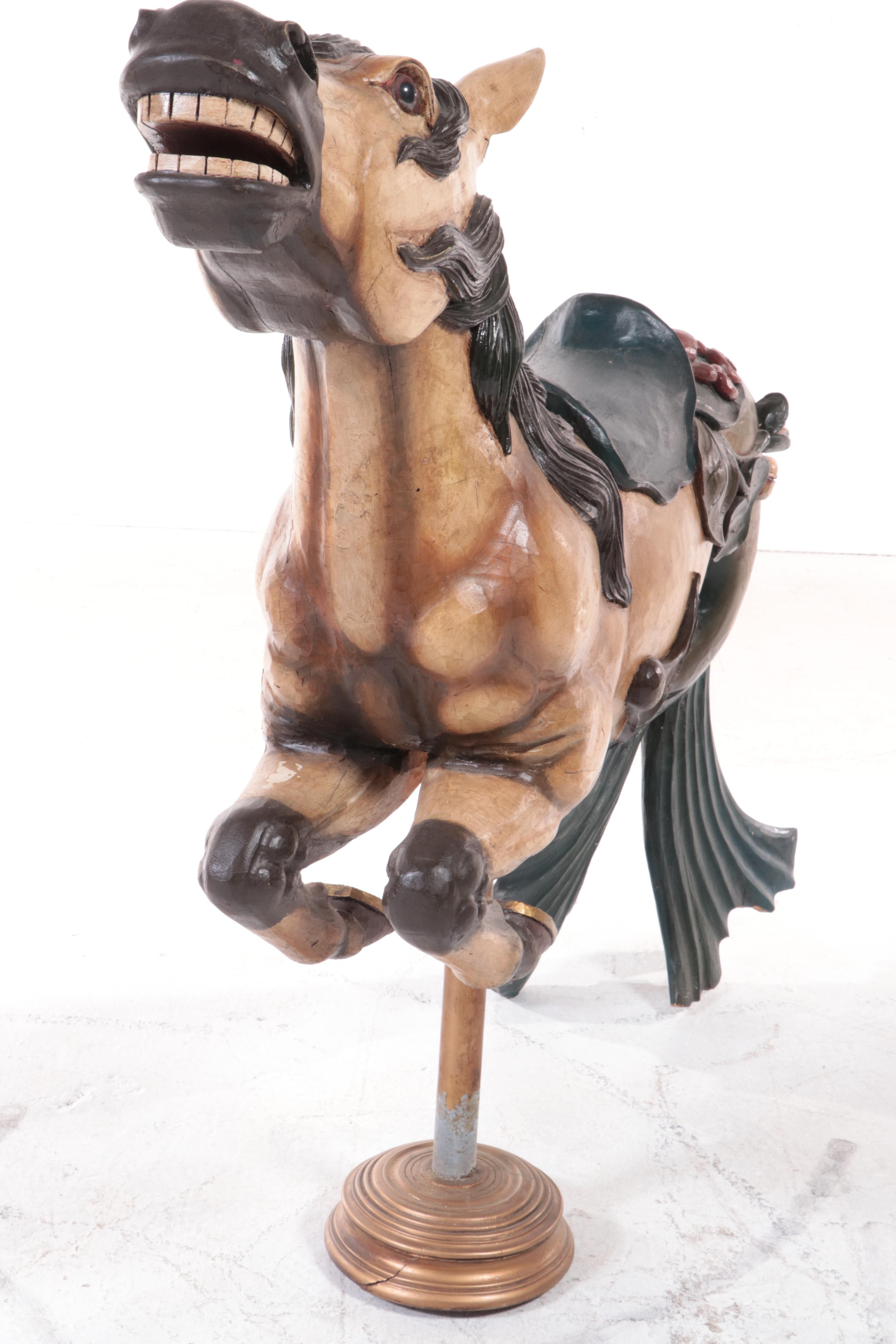 Philadelphia Toboggan Co. Carved Wood Carousel Hippocampus, Early 20th Century