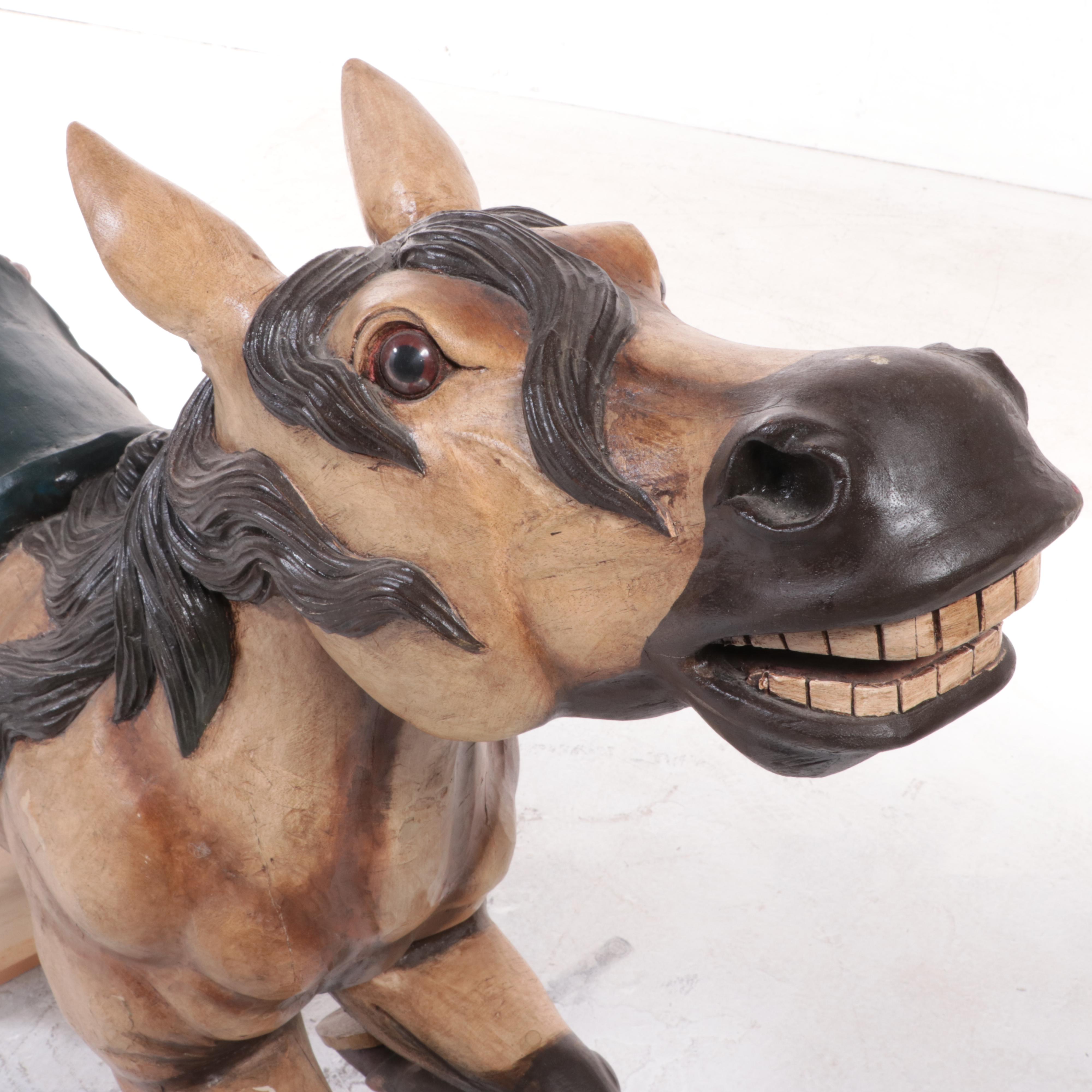 Philadelphia Toboggan Co. Carved Wood Carousel Hippocampus, Early 20th Century