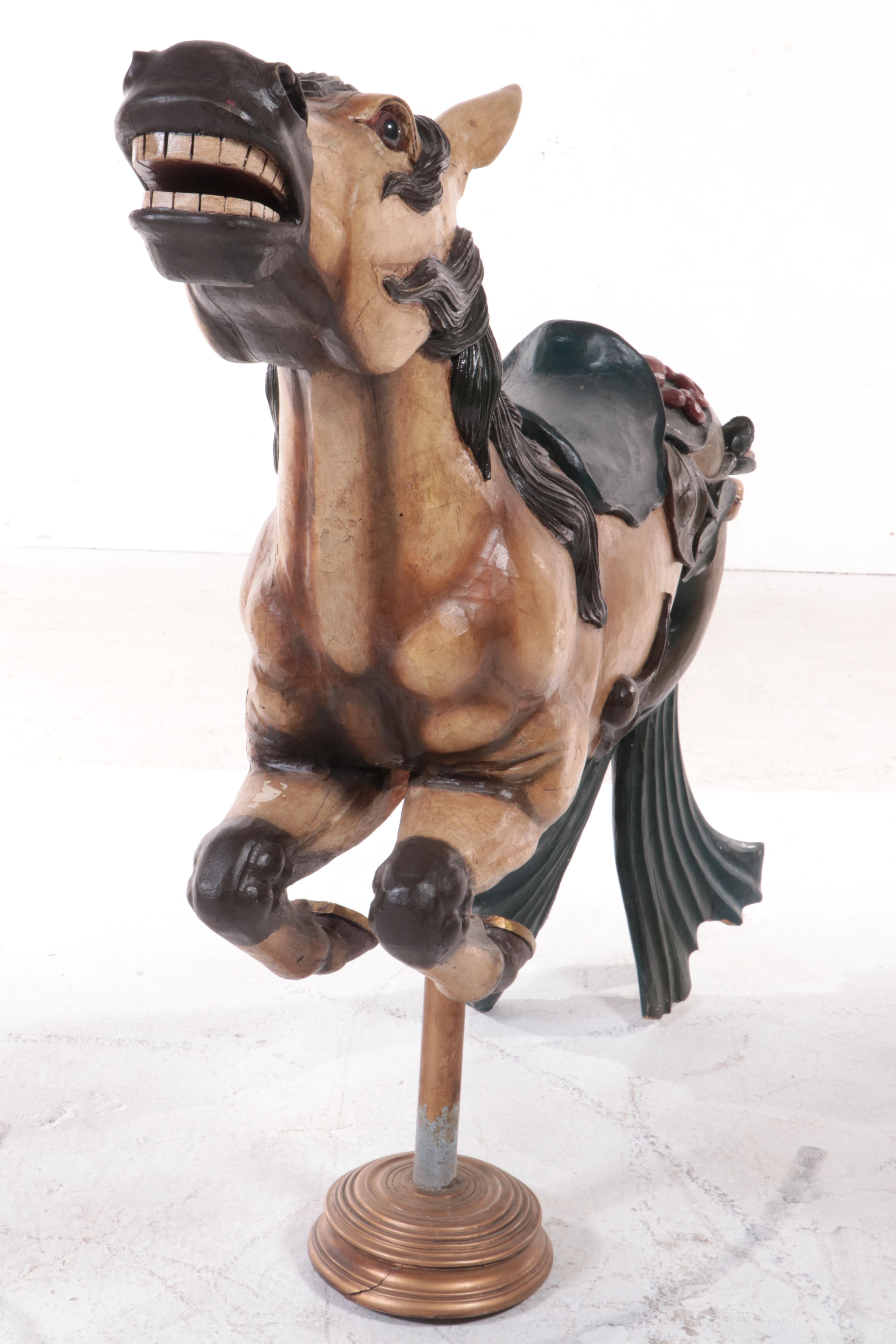 Philadelphia Toboggan Co. Carved Wood Carousel Hippocampus, Early 20th Century
